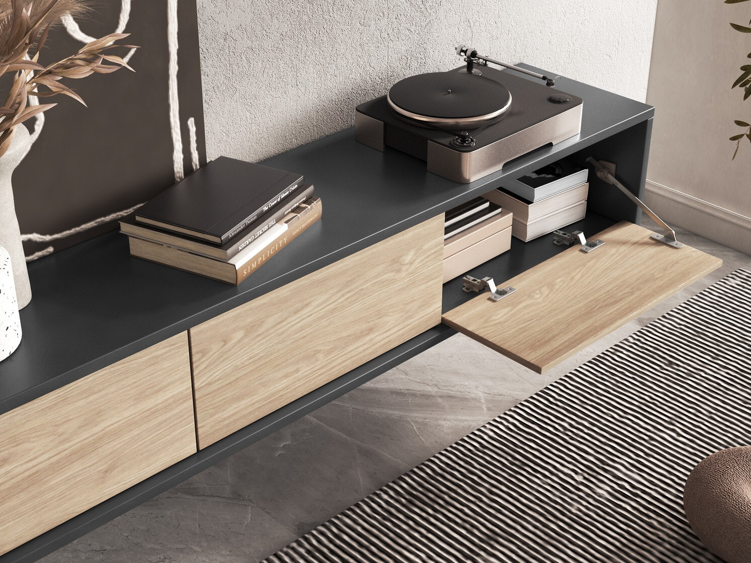 TV sto Austin 324 (Antricit (ugalj) + Hrast)