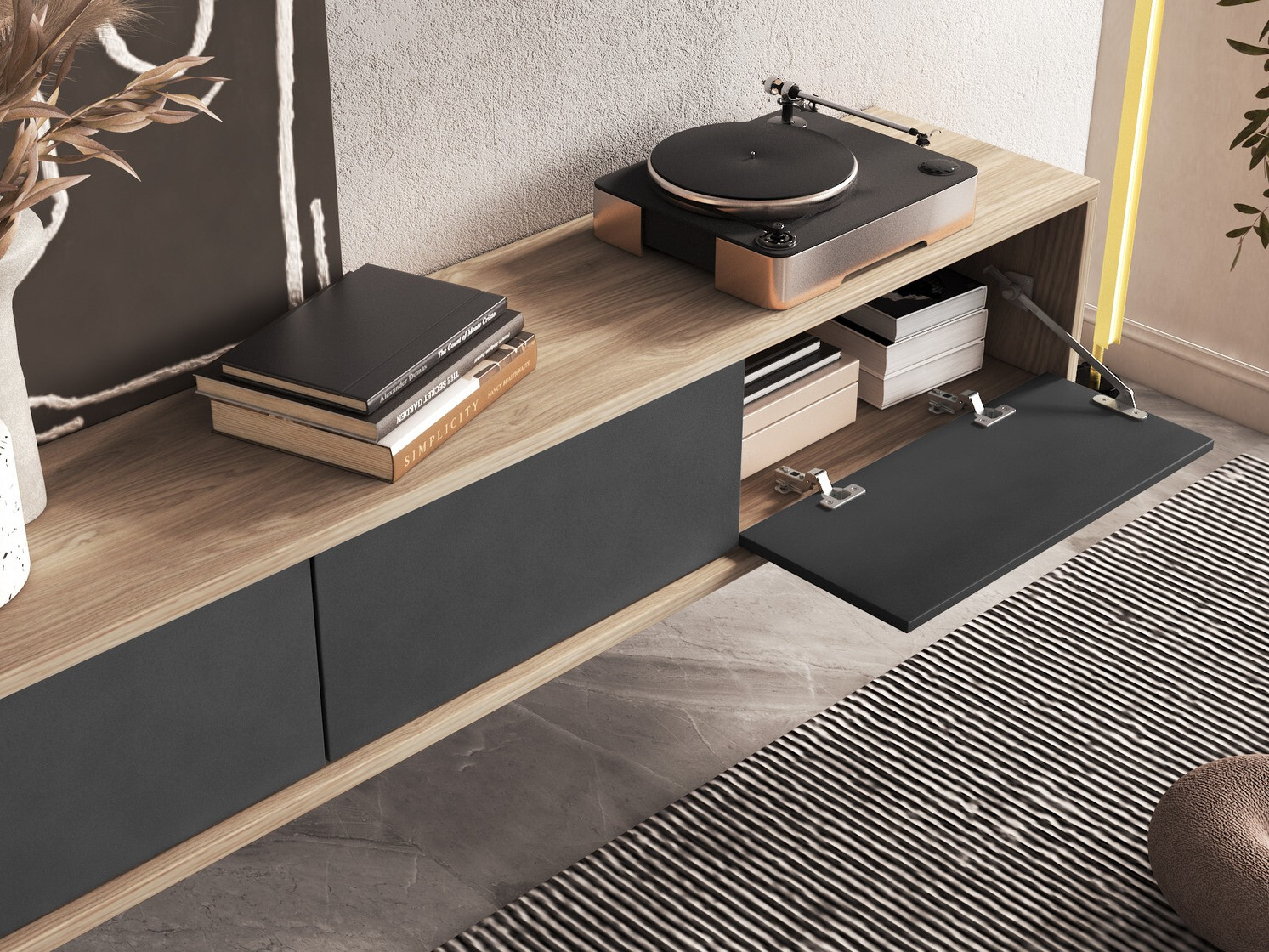 TV sto Austin 324 (Hrast + Antricit (ugalj))