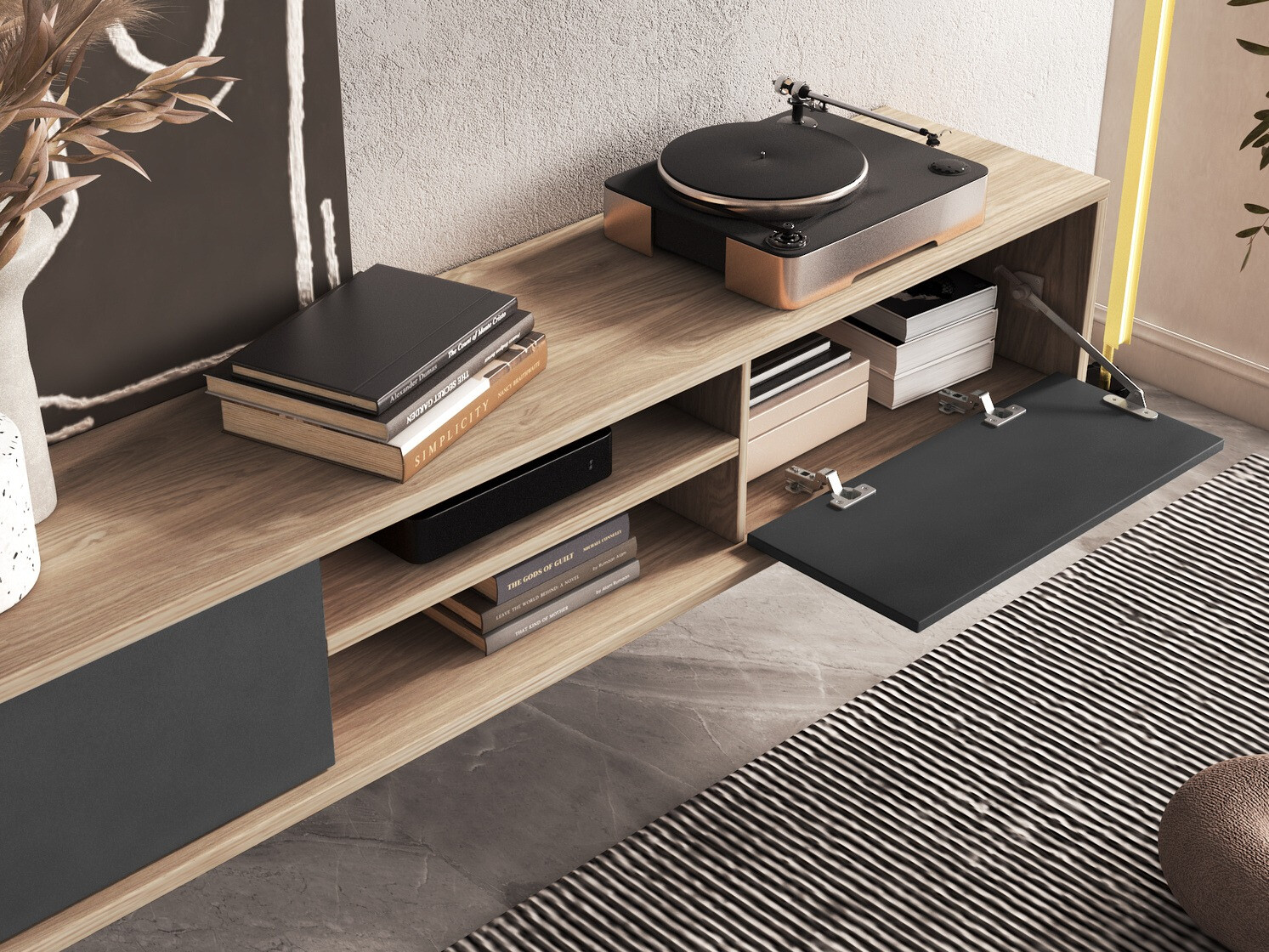 TV sto Austin 326 (Hrast + Antricit (ugalj))