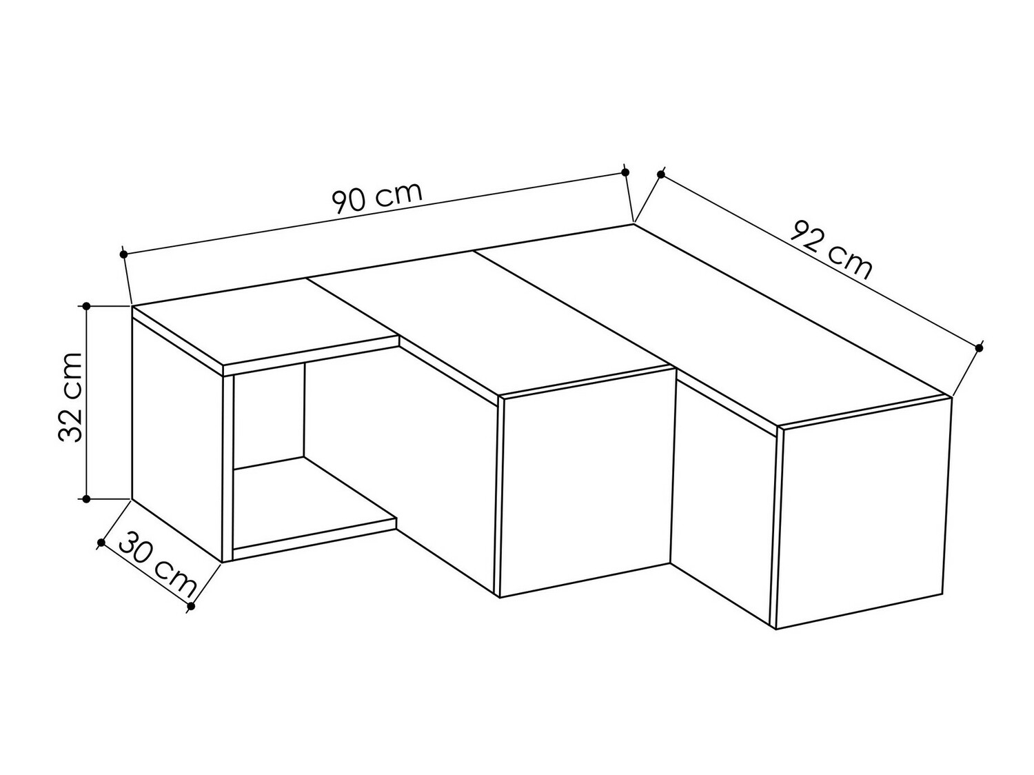 TV komoda Kailua 1058 (Belo + Hrast)