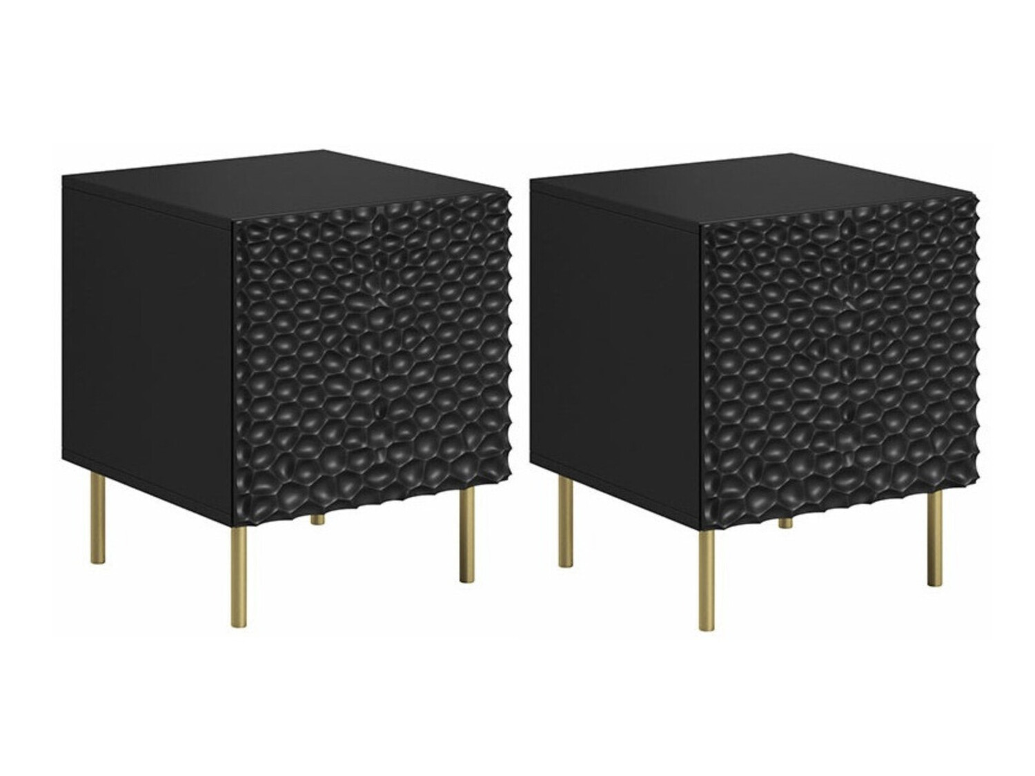 Set noćnih ormarića Charlotte 172 (Crno + Zlatan)