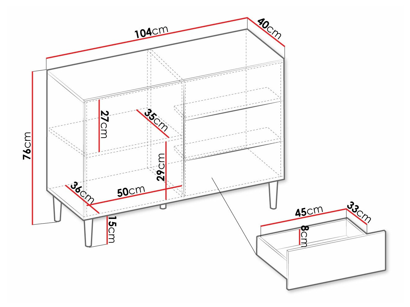 Komoda Comfivo Mavmono 100 (Belo)