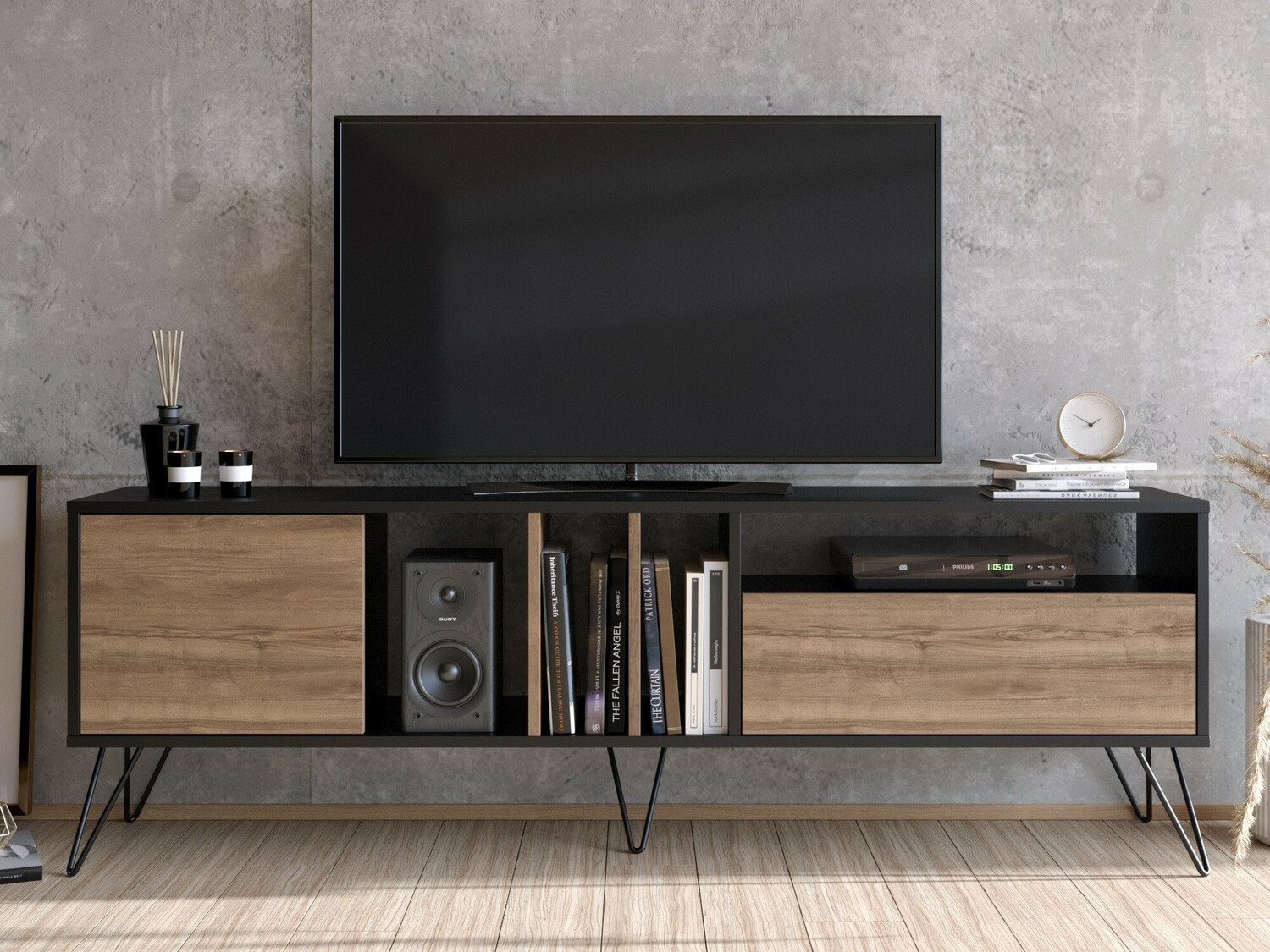 TV komoda Kailua 1276 (Crno + Orah)