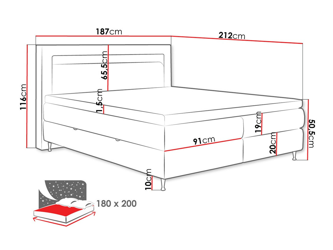 Boxspring krevet ComfiDream Celara (Soft 011)