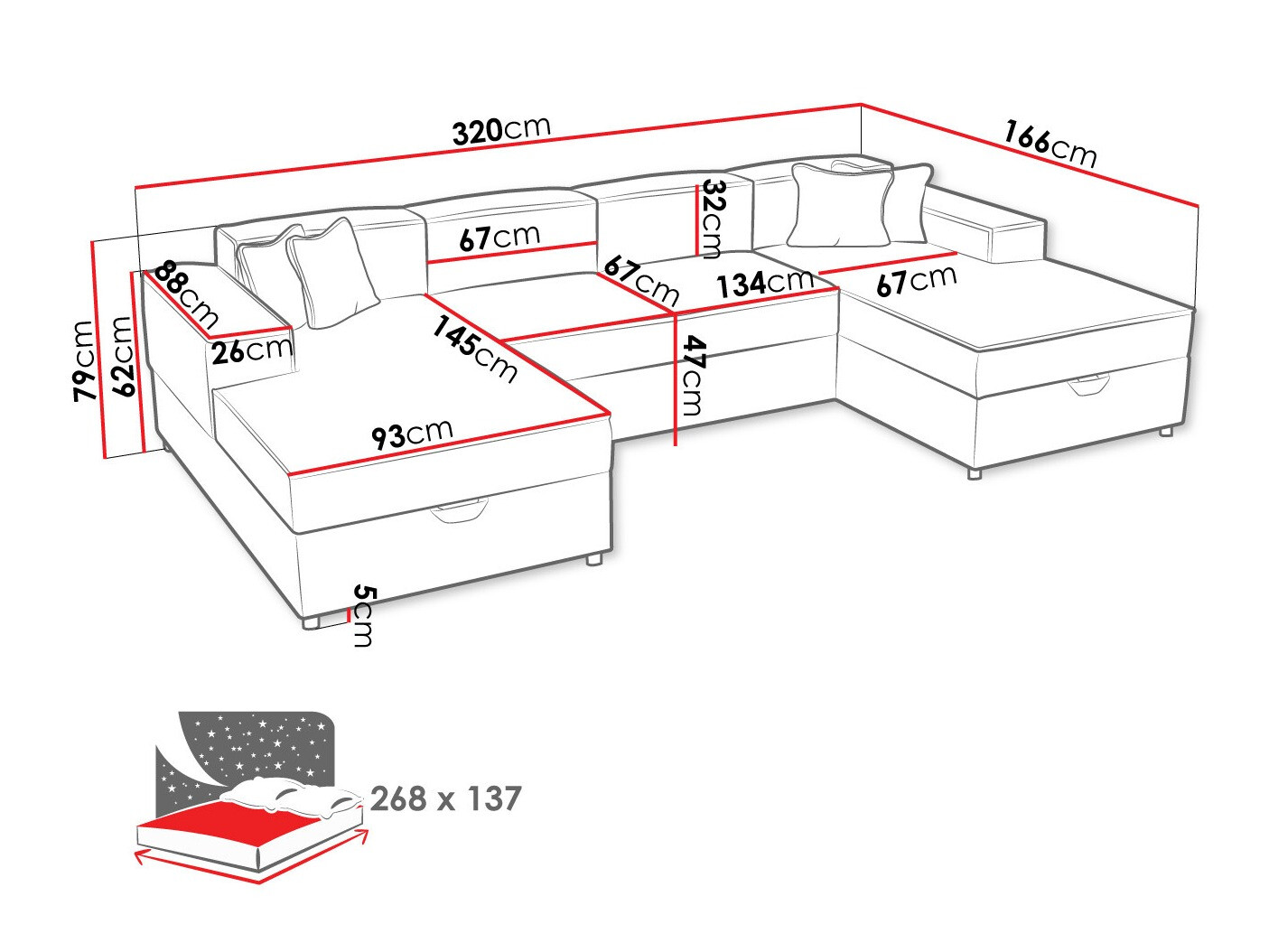 Ugaona sofa Clovis 115 (Poso 02)