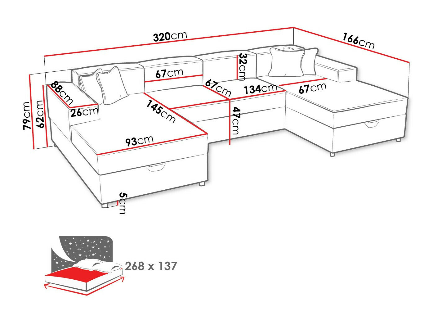 Ugaona sofa Clovis 115 (Poso 100)