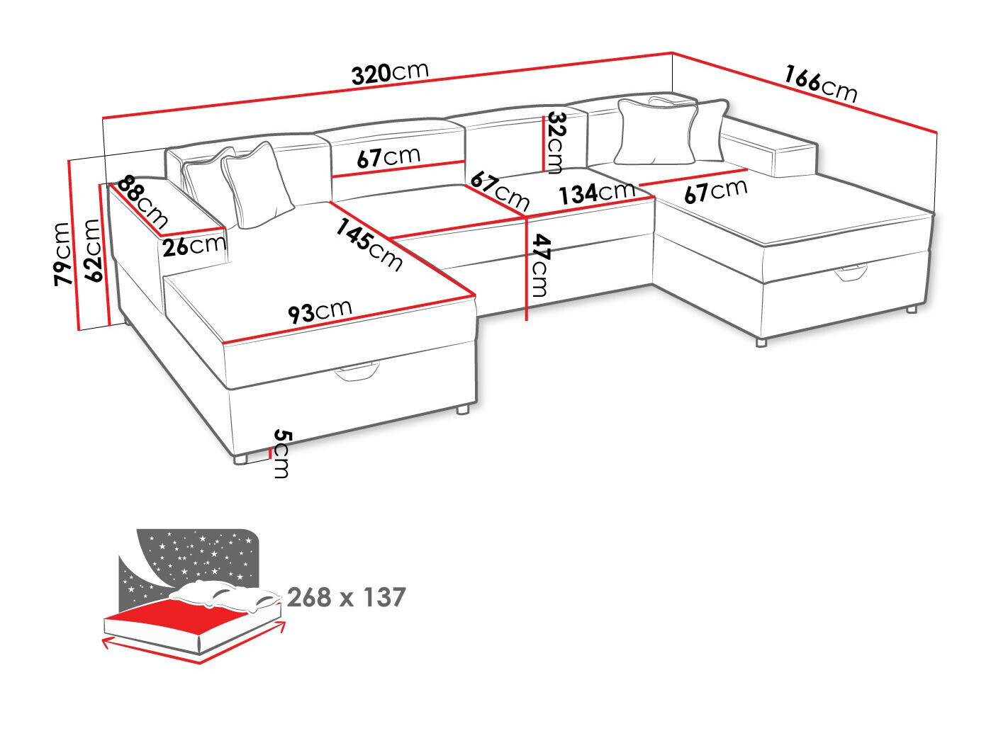 Ugaona sofa Clovis 115 (Poso 110)