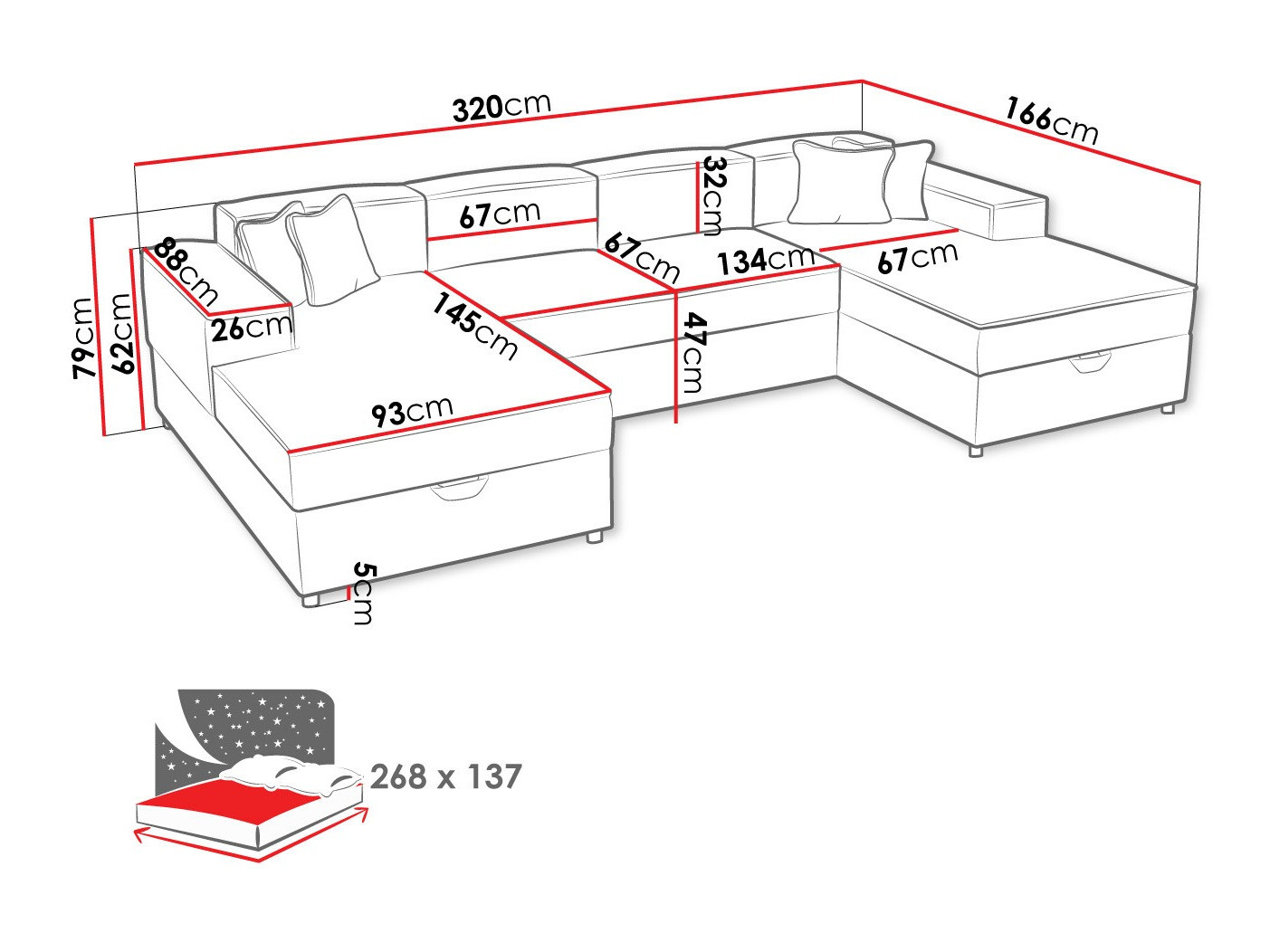 Ugaona sofa Clovis 115 (Poso 14)