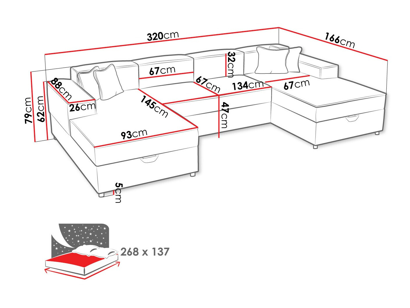 Ugaona sofa Clovis 115 (Poso 27)