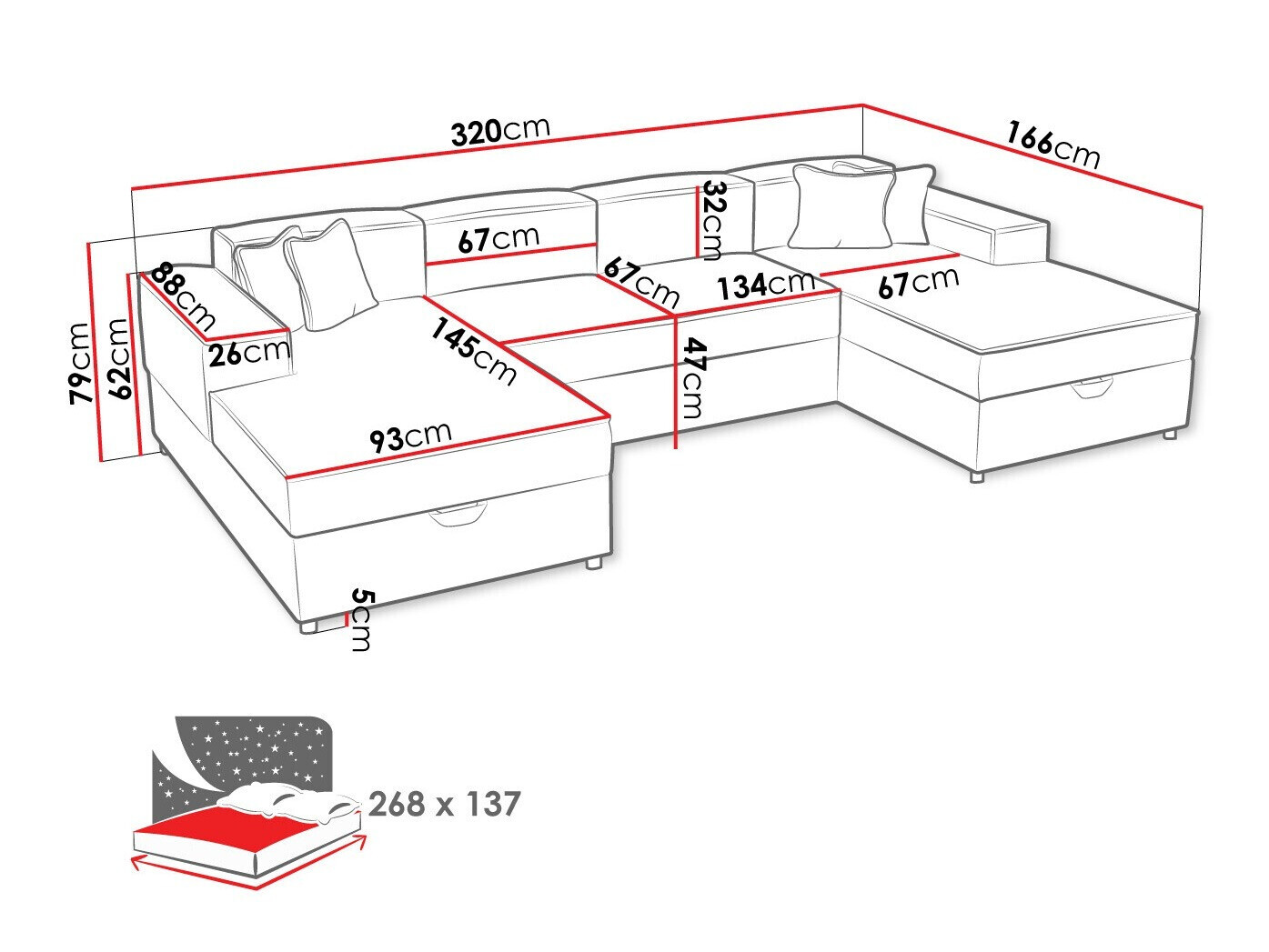 Ugaona sofa Clovis 115 (Poso 34)