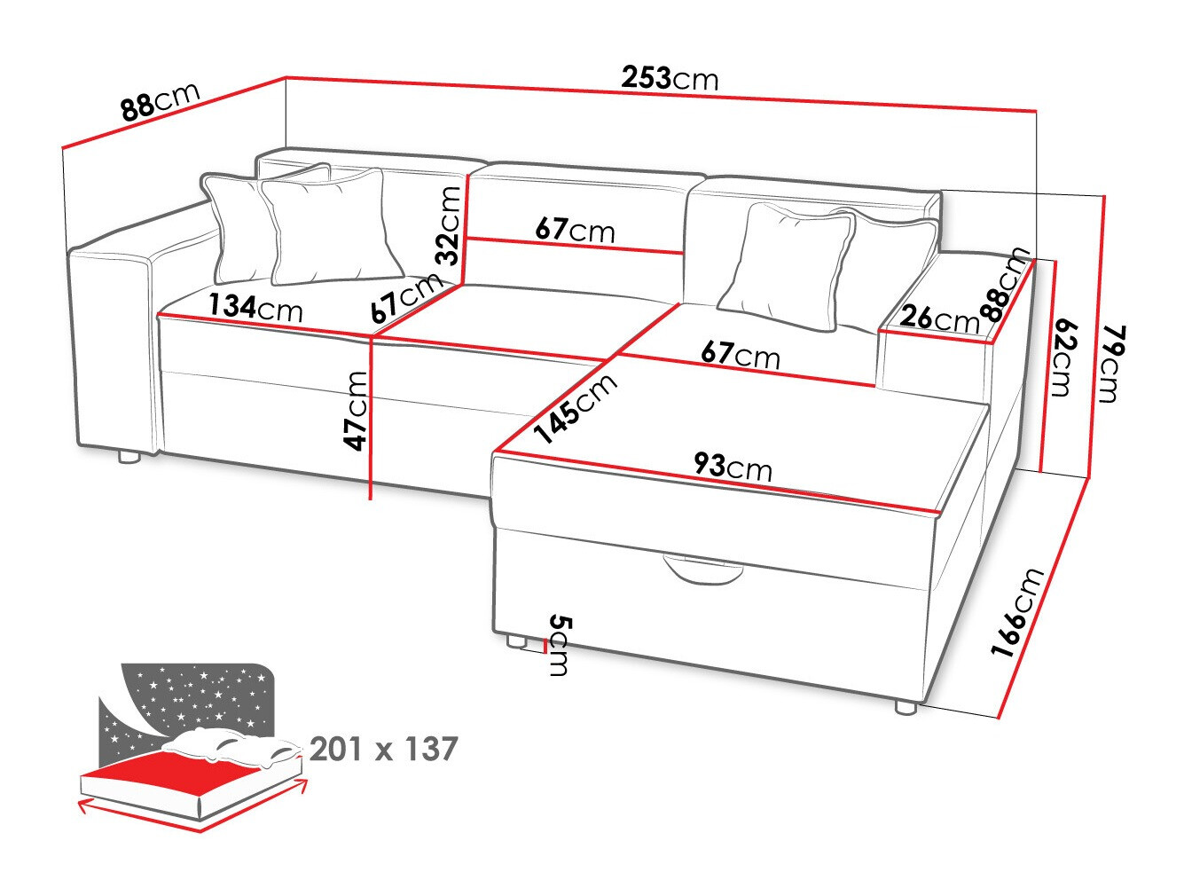 Ugaona sofa Clovis 116 (Poso 100)