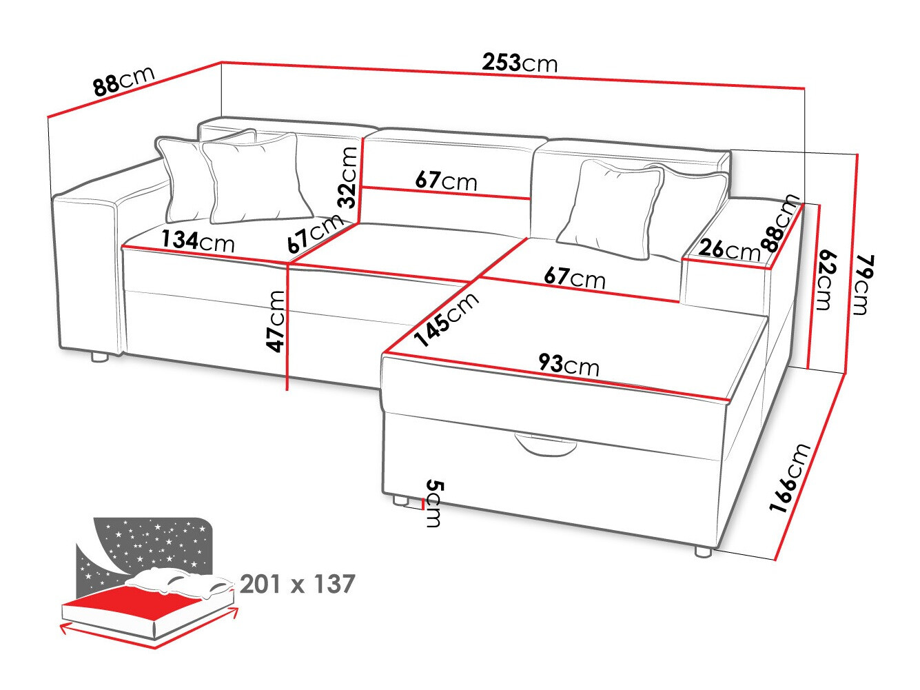 Ugaona sofa Clovis 116 (Poso 110)