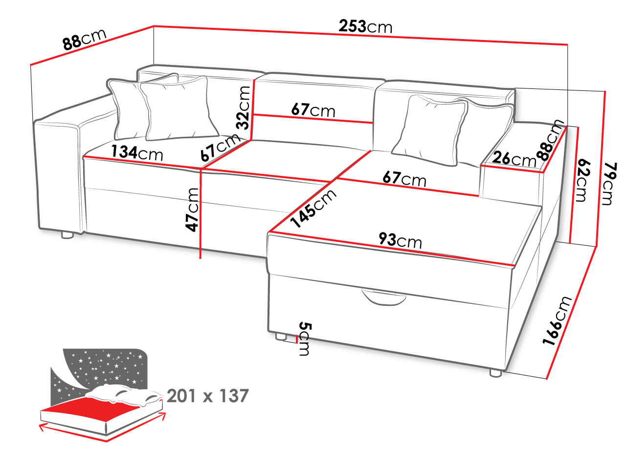 Ugaona sofa Clovis 116 (Poso 34)