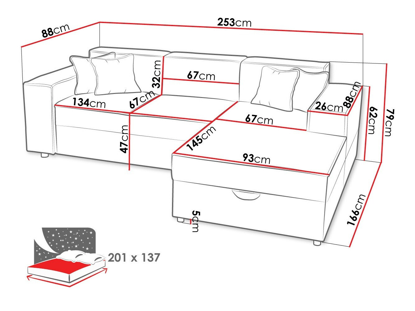 Ugaona sofa Clovis 116 (Poso 34)