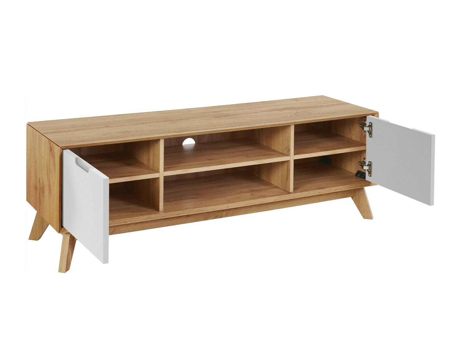 TV komoda Dorvou 102 (Belo + Hrast)