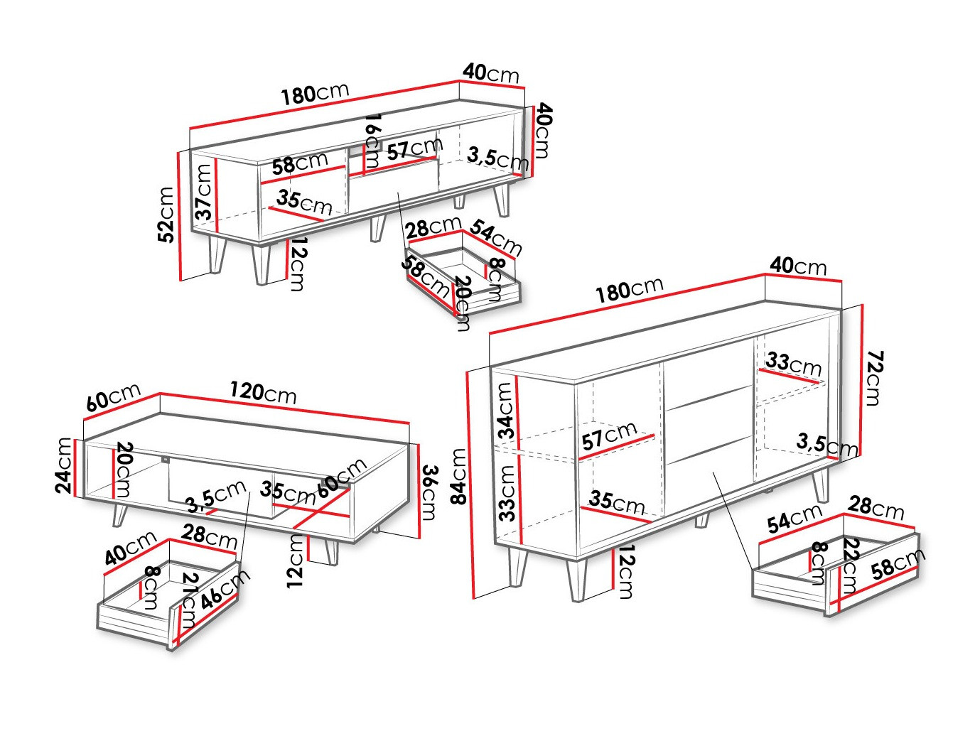 Set za dnevnu sobu Comfivo Romtori 107