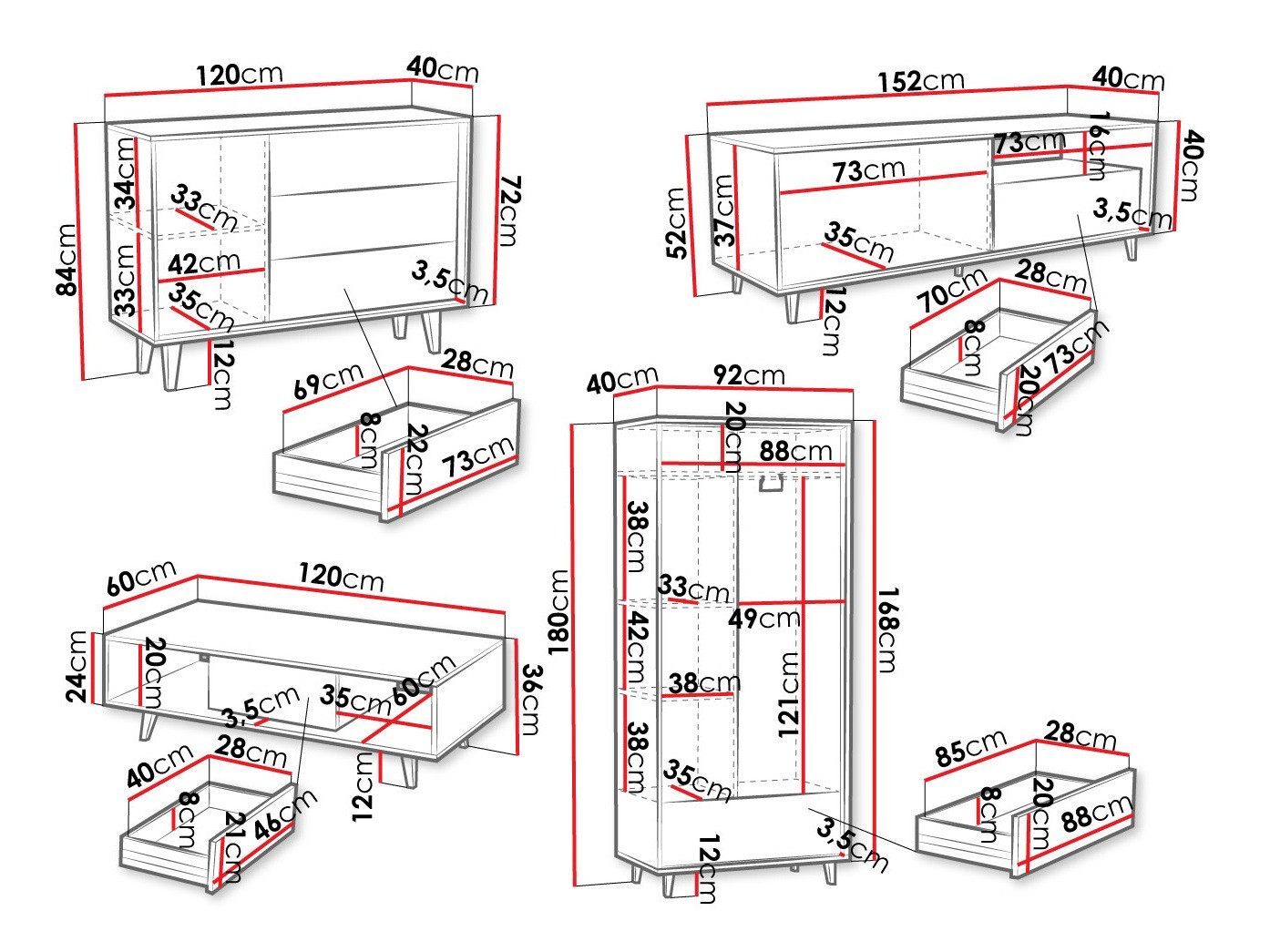 Set za dnevnu sobu Comfivo Romtori 108