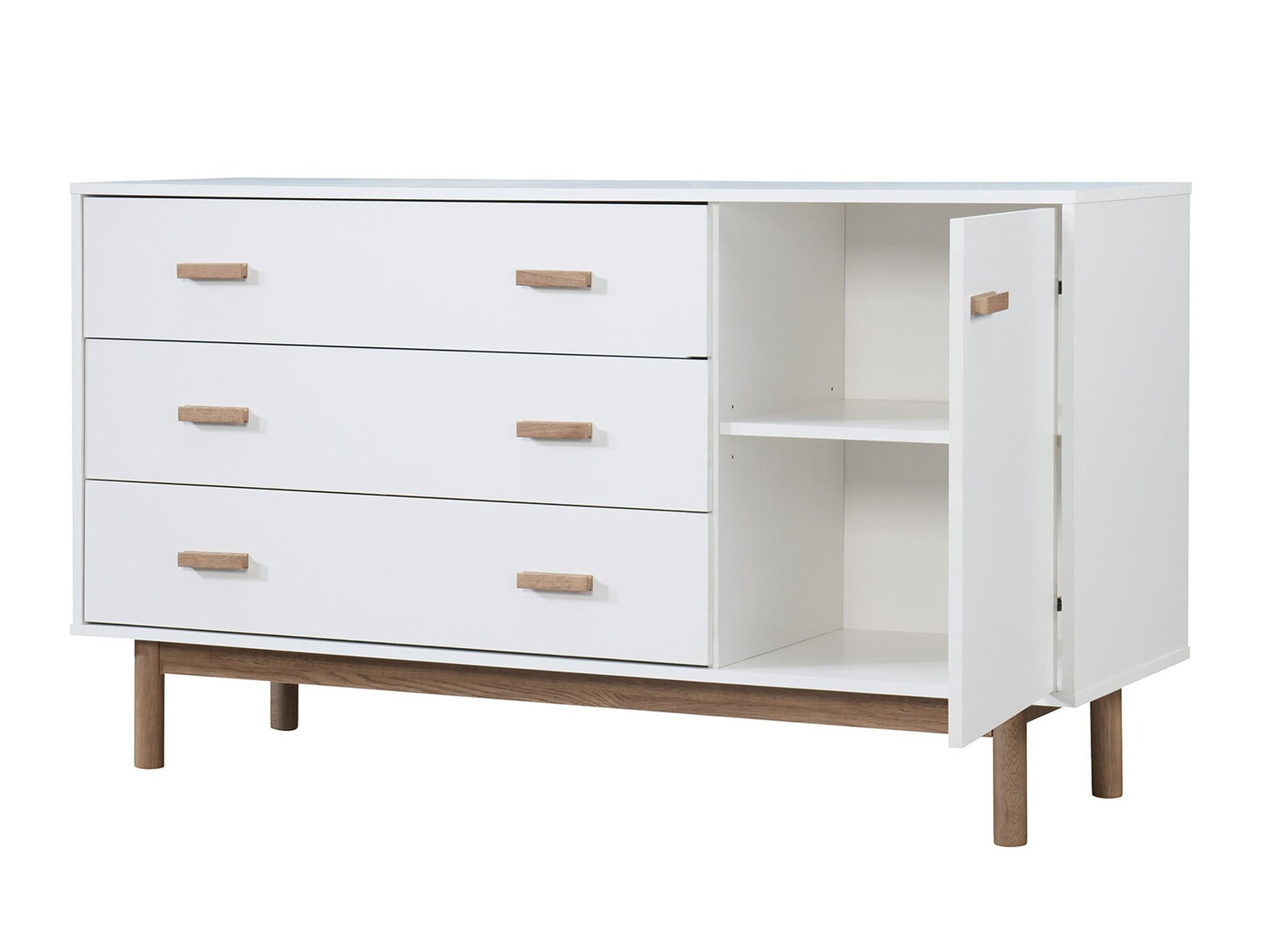 Komoda Nolcalu 100 (Belo + Hrast)