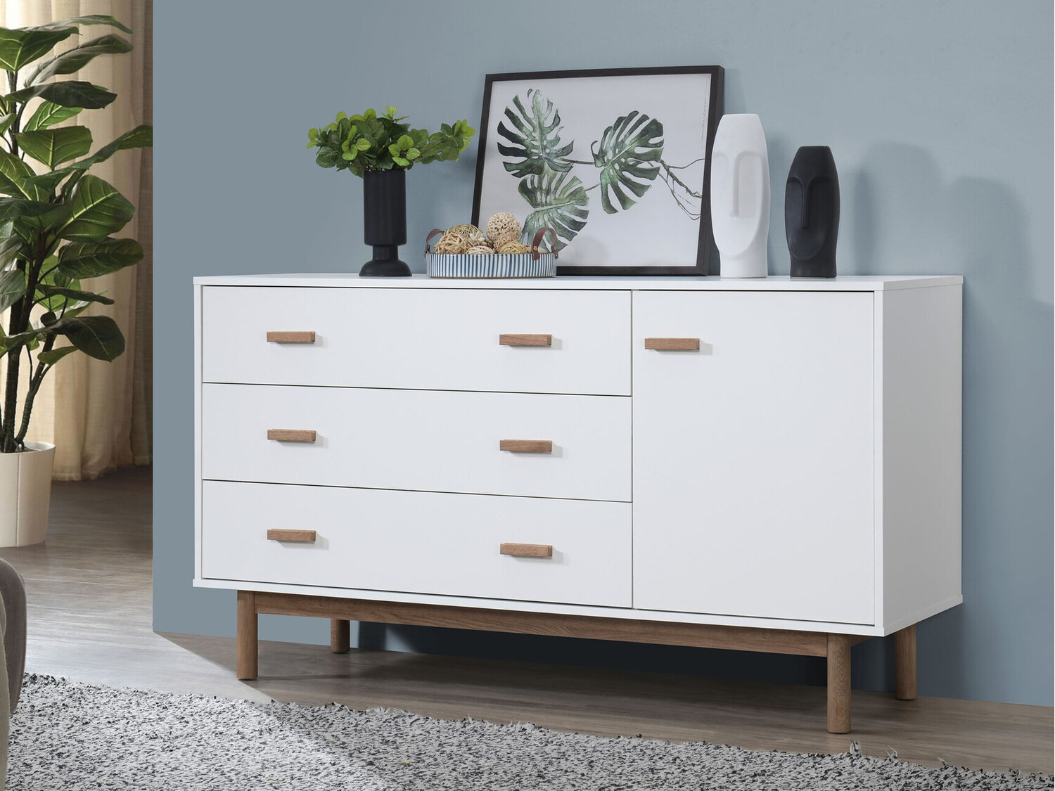 Komoda Nolcalu 100 (Belo + Hrast)