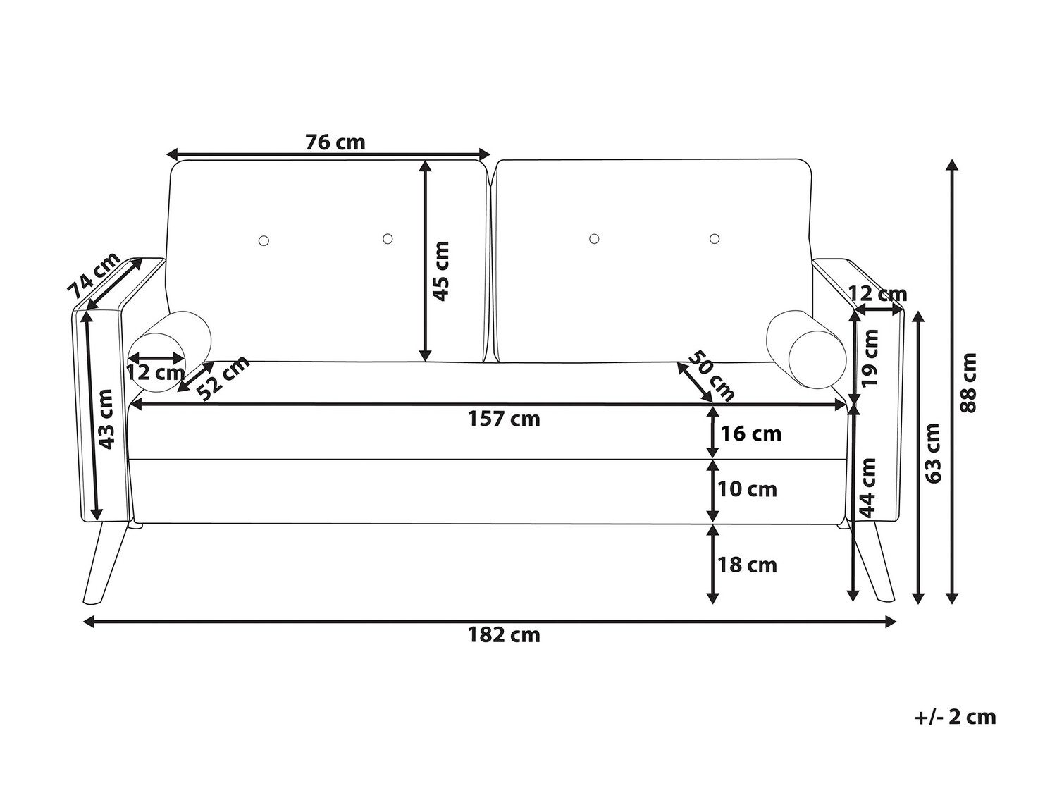 Sofa Berwyn 172 (Plava)