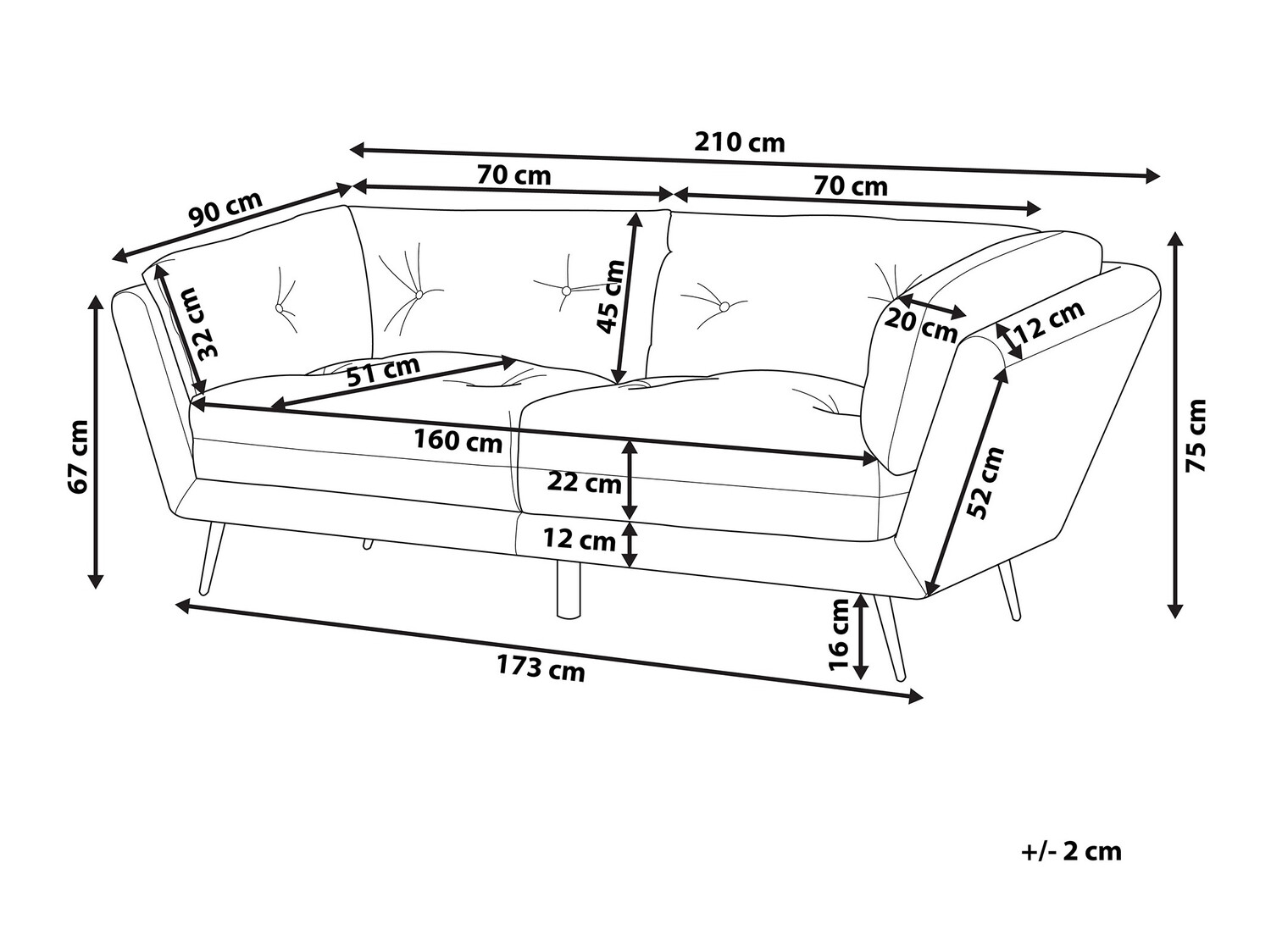 Sofa Berwyn 212 (Plava)