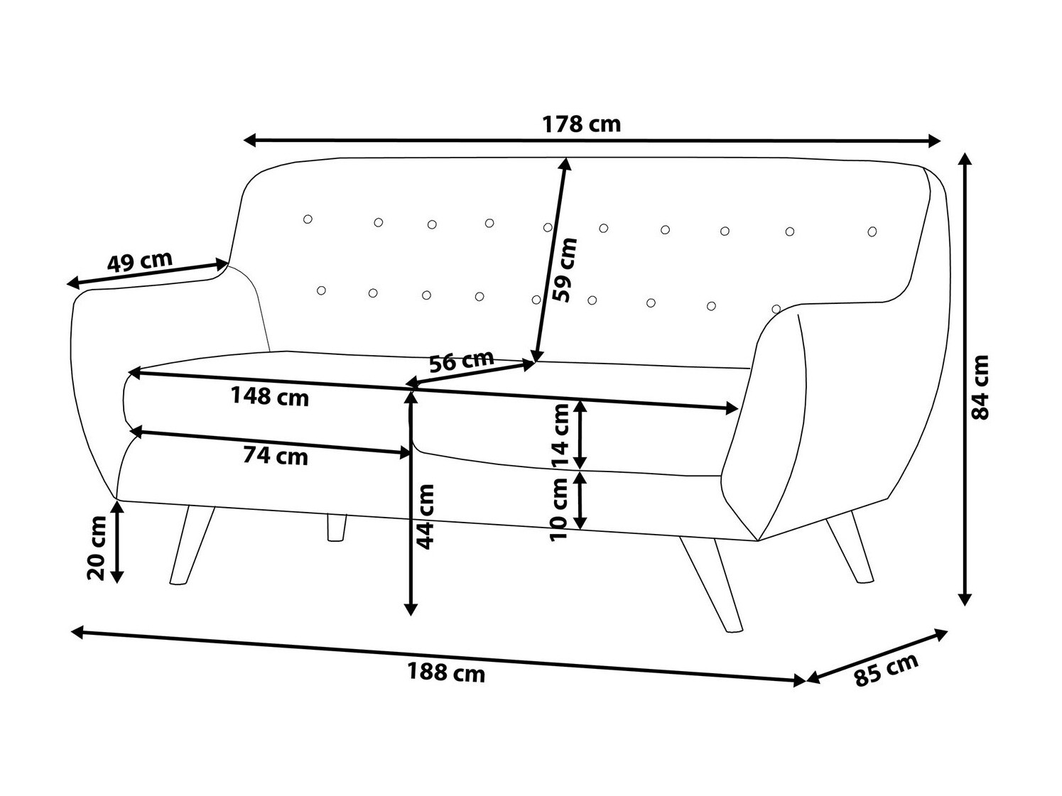 Sofa Berwyn 223 (Zelena)