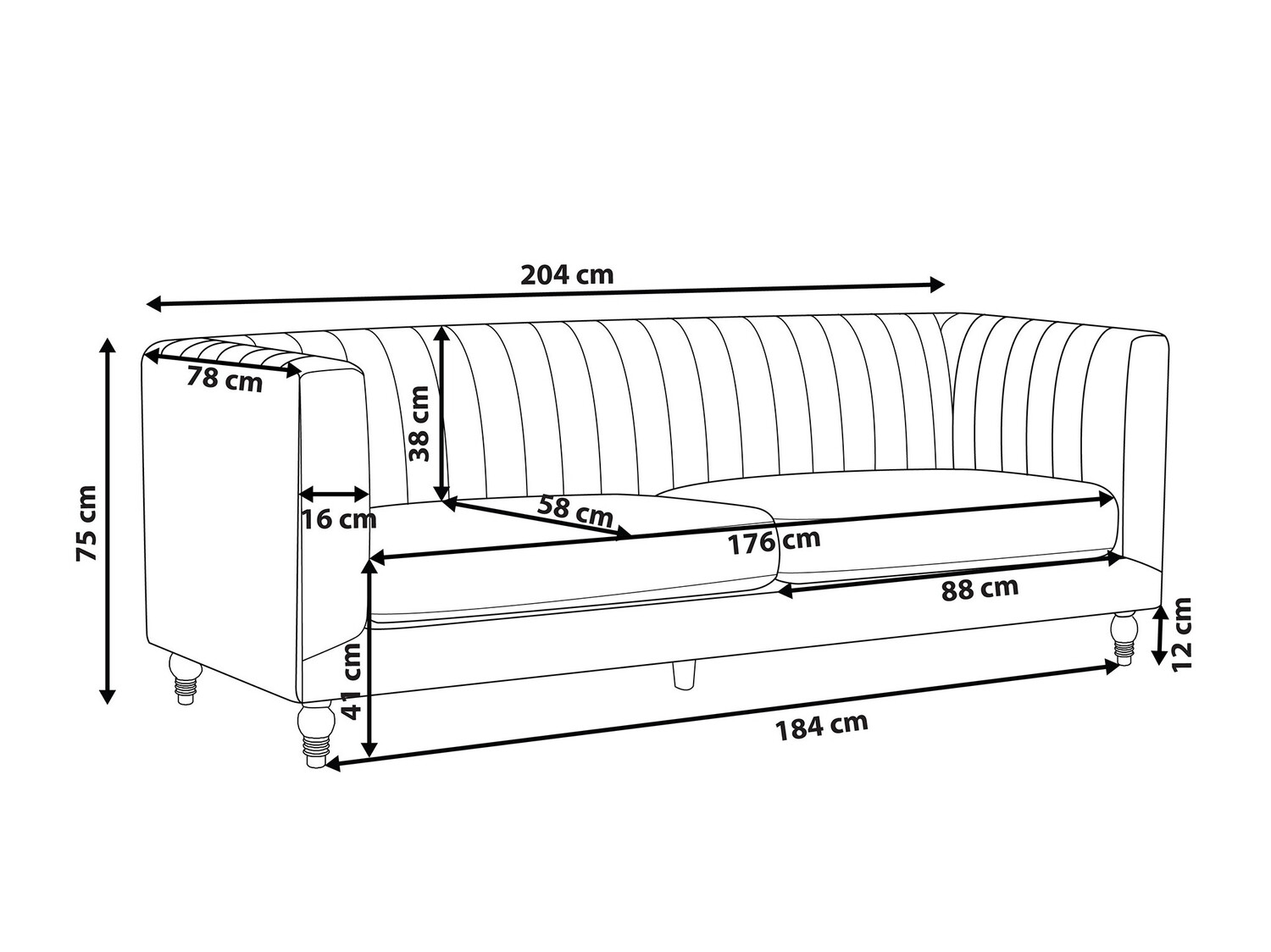 Sofa Berwyn 237 (Tamno plavo)