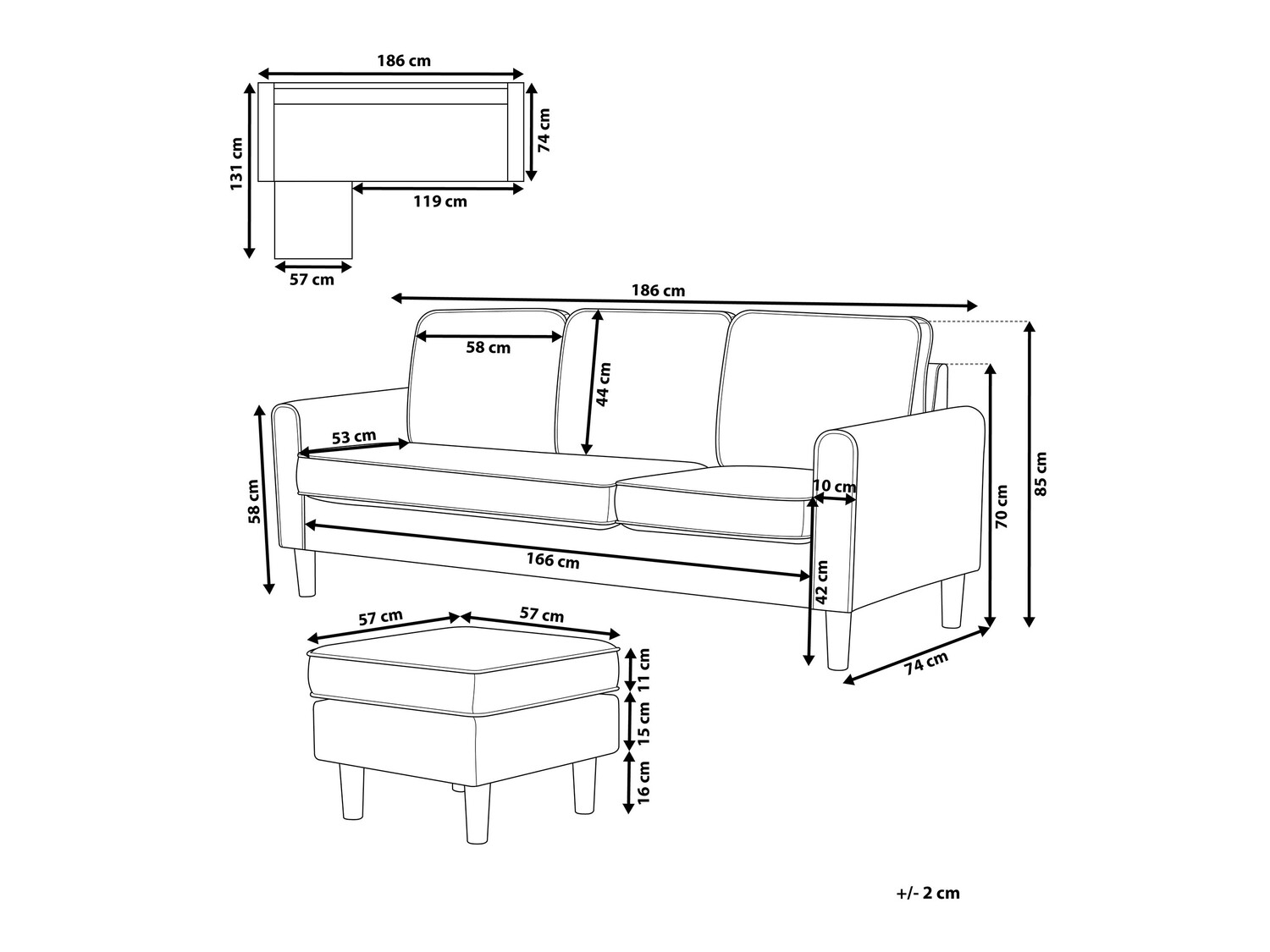 Sofa Berwyn 239 (Plava)