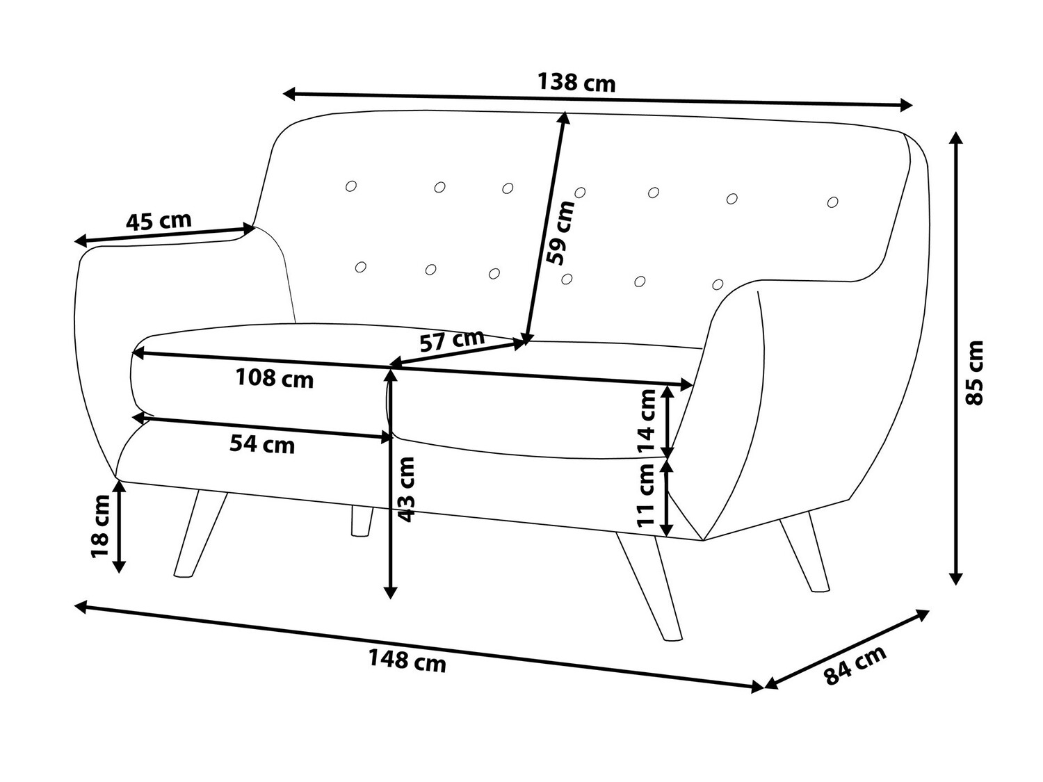 Sofa Berwyn 243 (Sivo)
