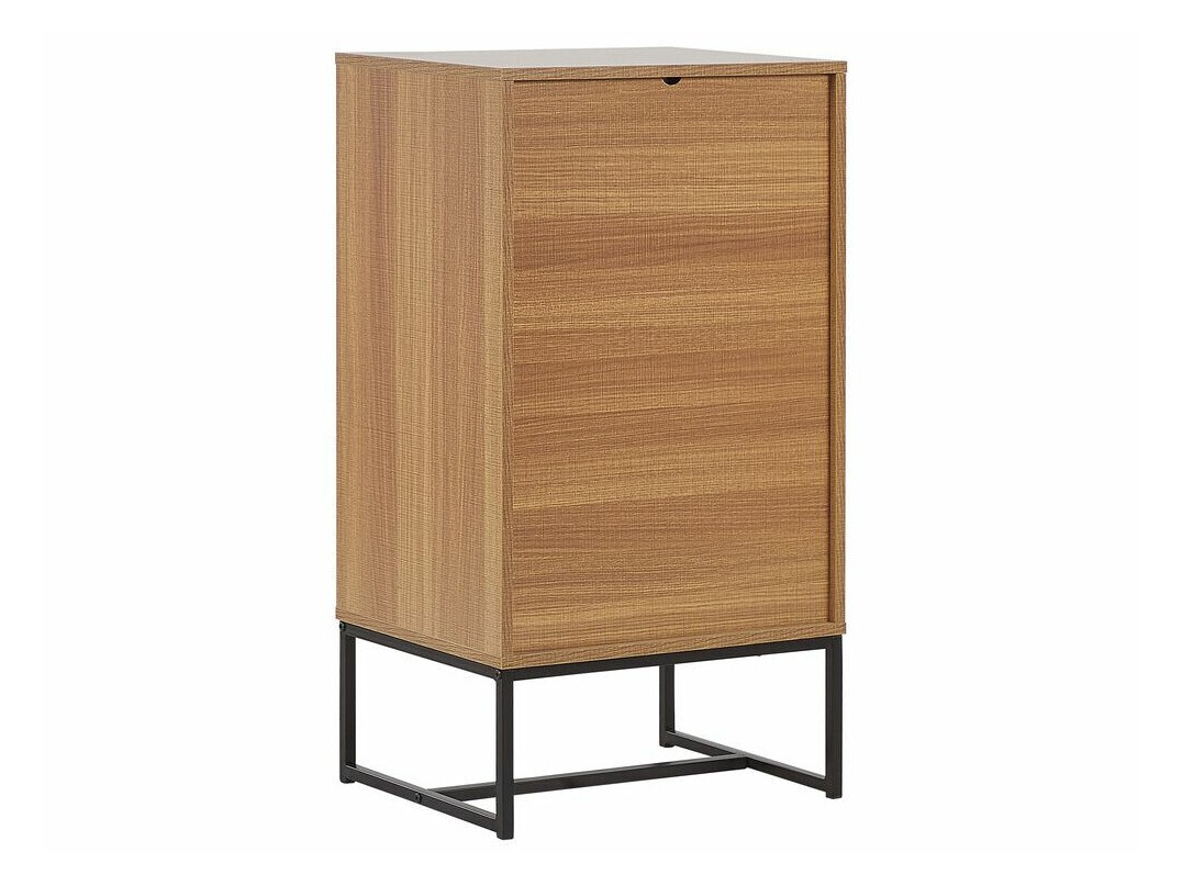 Komoda Fiotivu 103 (Belo + Crno + Svetlo drvo)