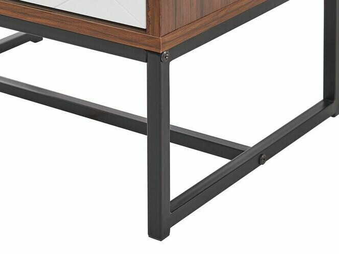 Komoda Fiotivu 103 (Belo + Crno + Tamno drvo)
