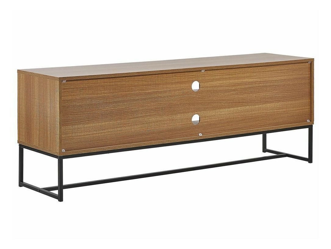 TV komoda Fiotivu 102 (Belo + Crno + Svetlo drvo)