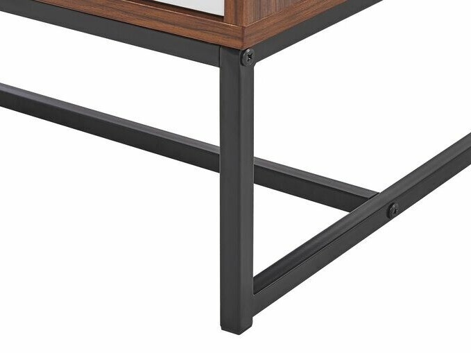 TV komoda Fiotivu 102 (Belo + Crno + Tamno drvo)