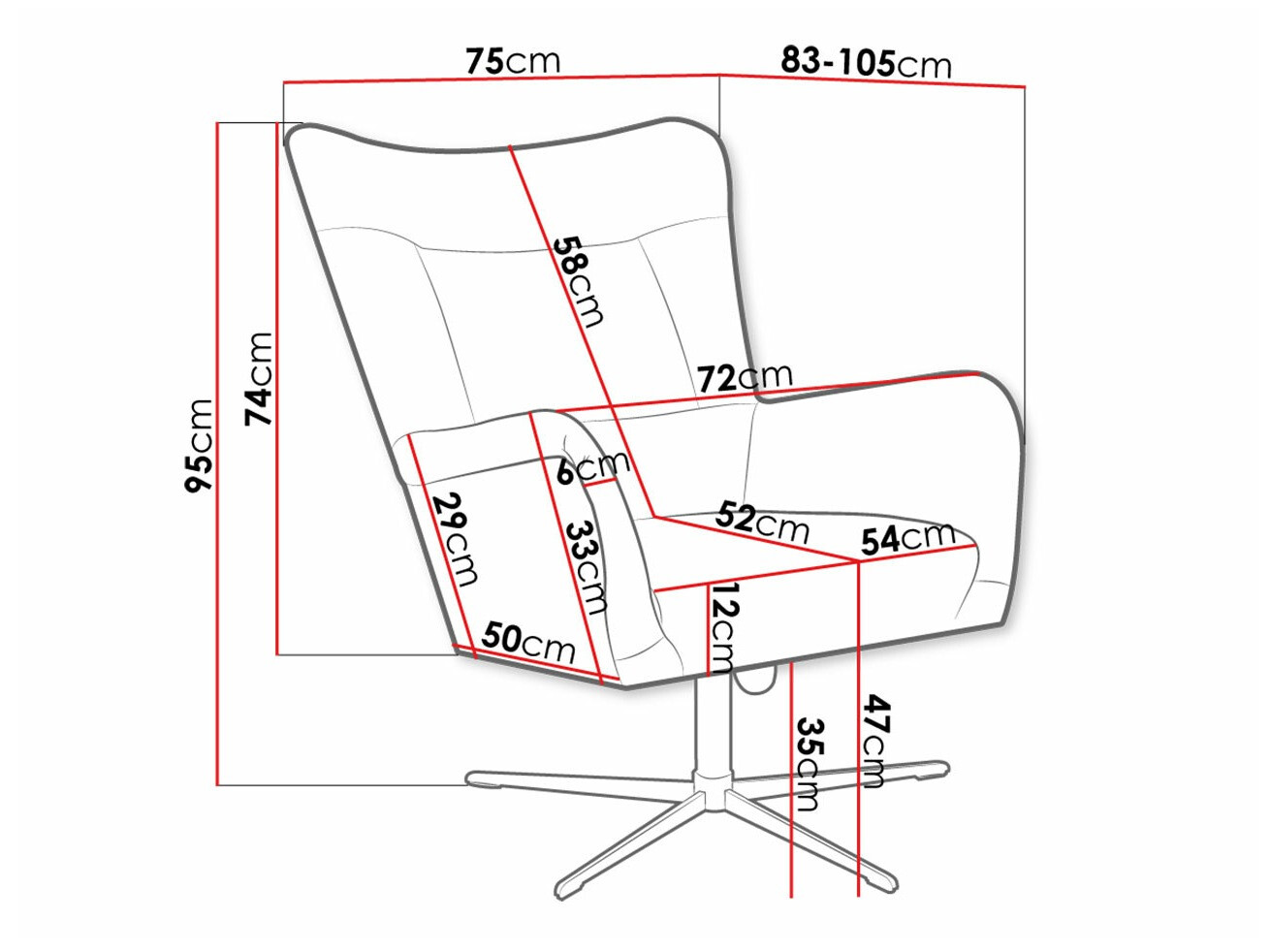 Fotelja Marana 100 (Velluto 10)
