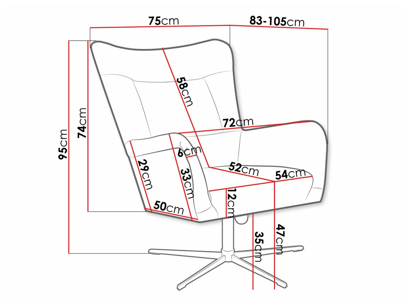 Fotelja Marana 100 (Velluto 11)