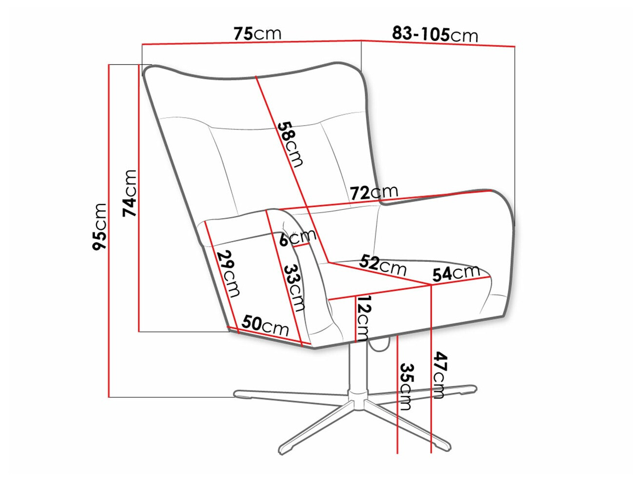 Fotelja Marana 100 (Velluto 2)