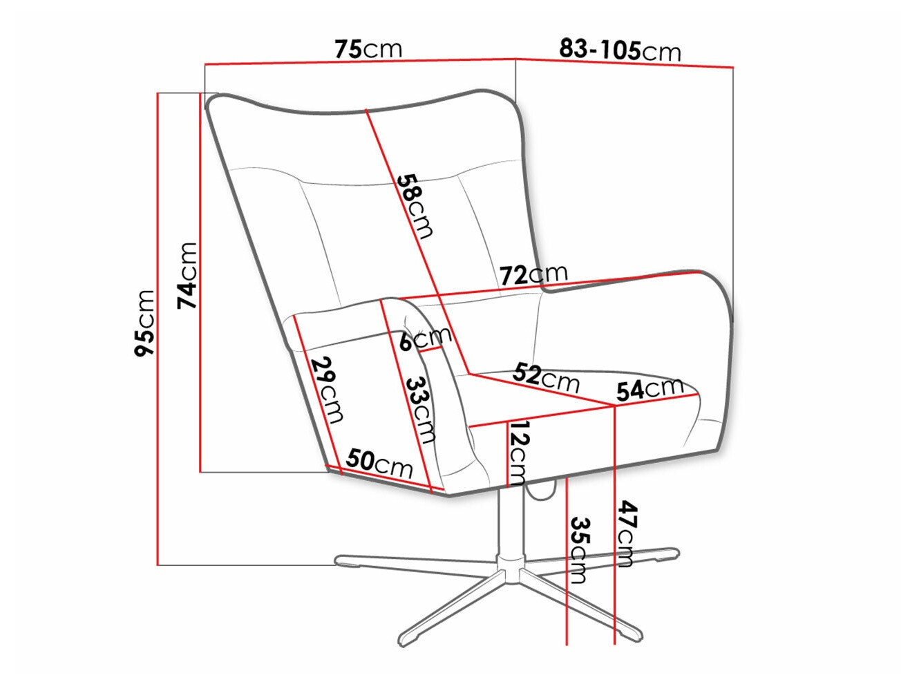 Fotelja Marana 100 (Velluto 7)