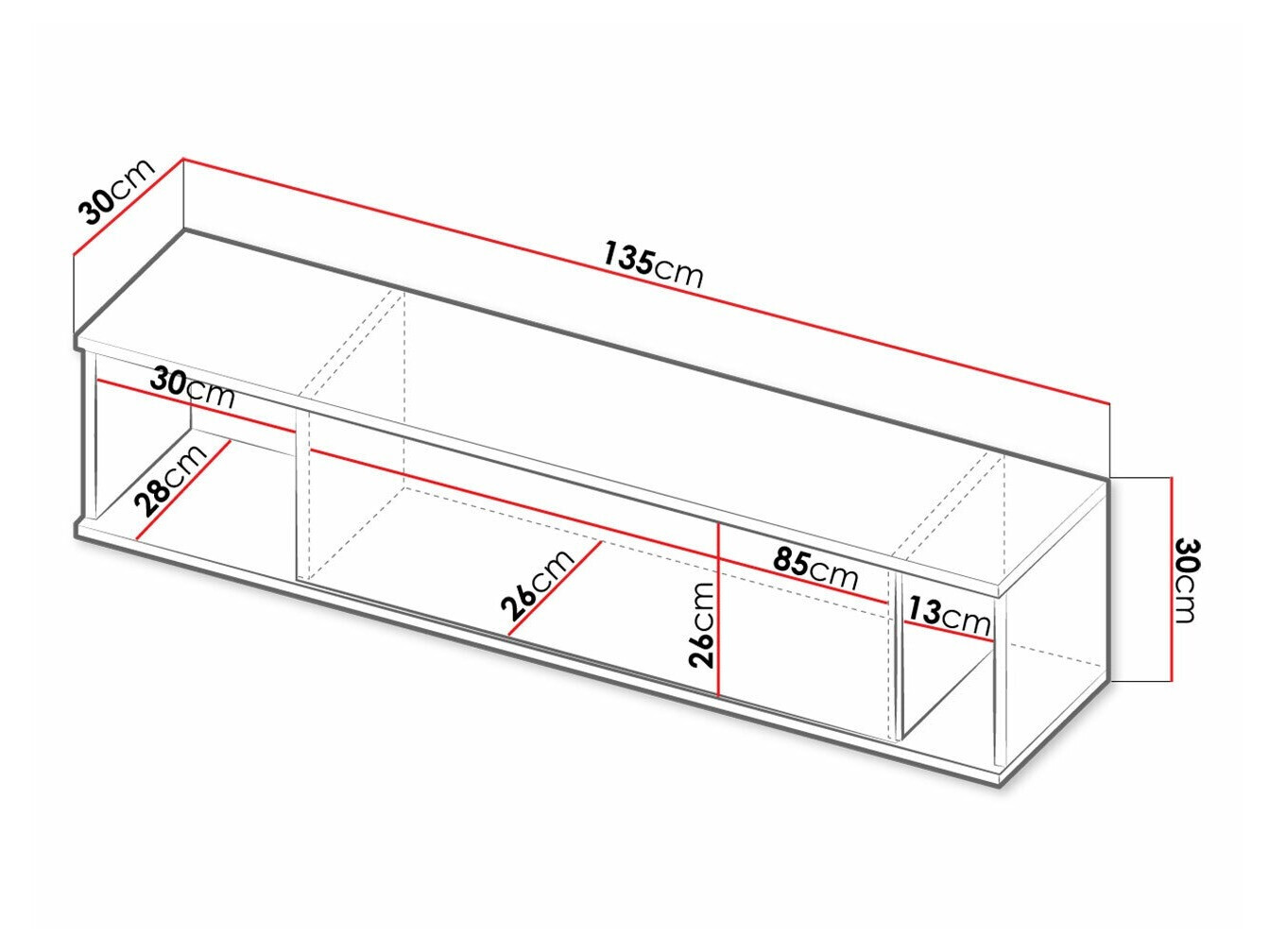 Zidna polica Lomsore 105 (Belo)