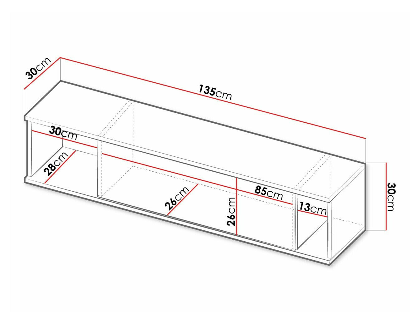 Zidna polica Lomsore 105 (Svetlo drvo)