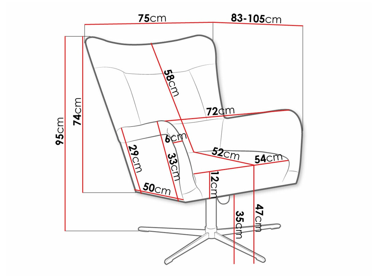 Fotelja Marana 100 (Velluto 16)