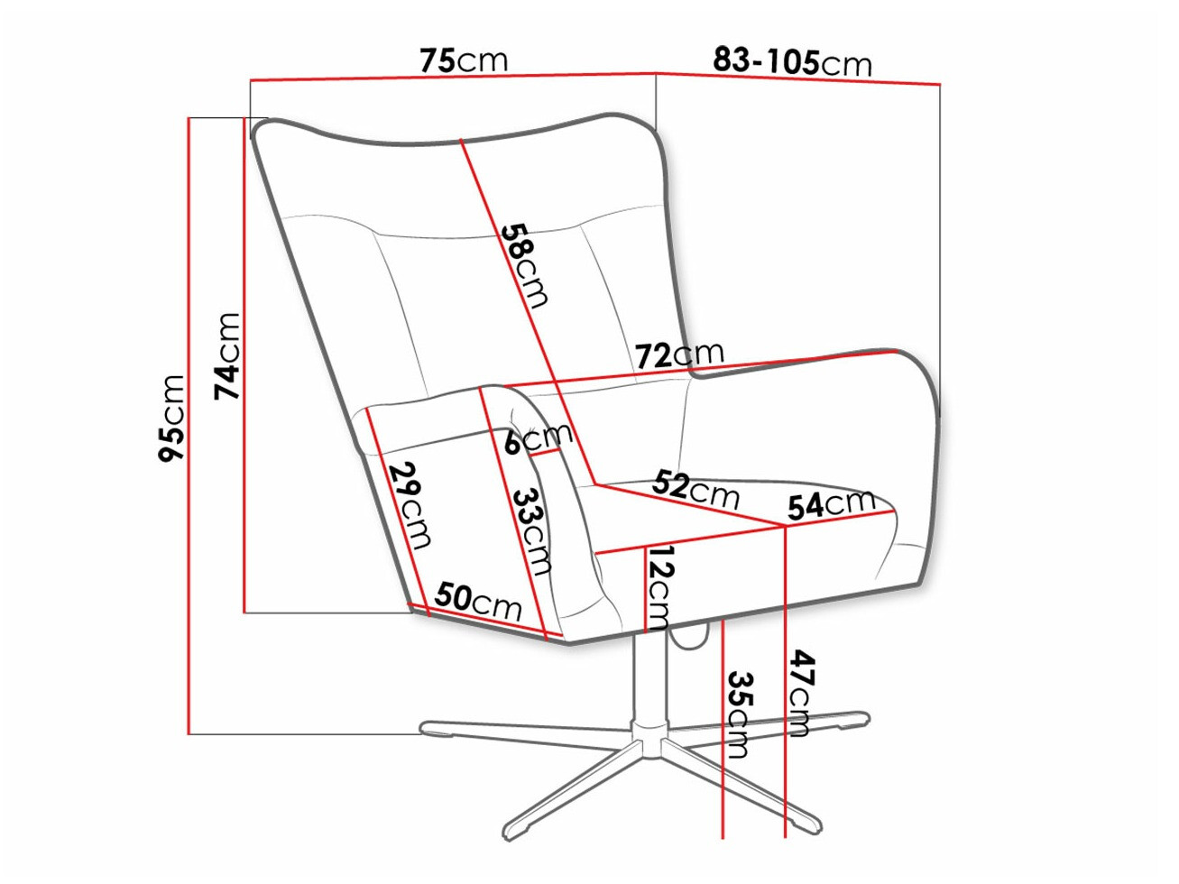 Fotelja Marana 100 (Velluto 20)