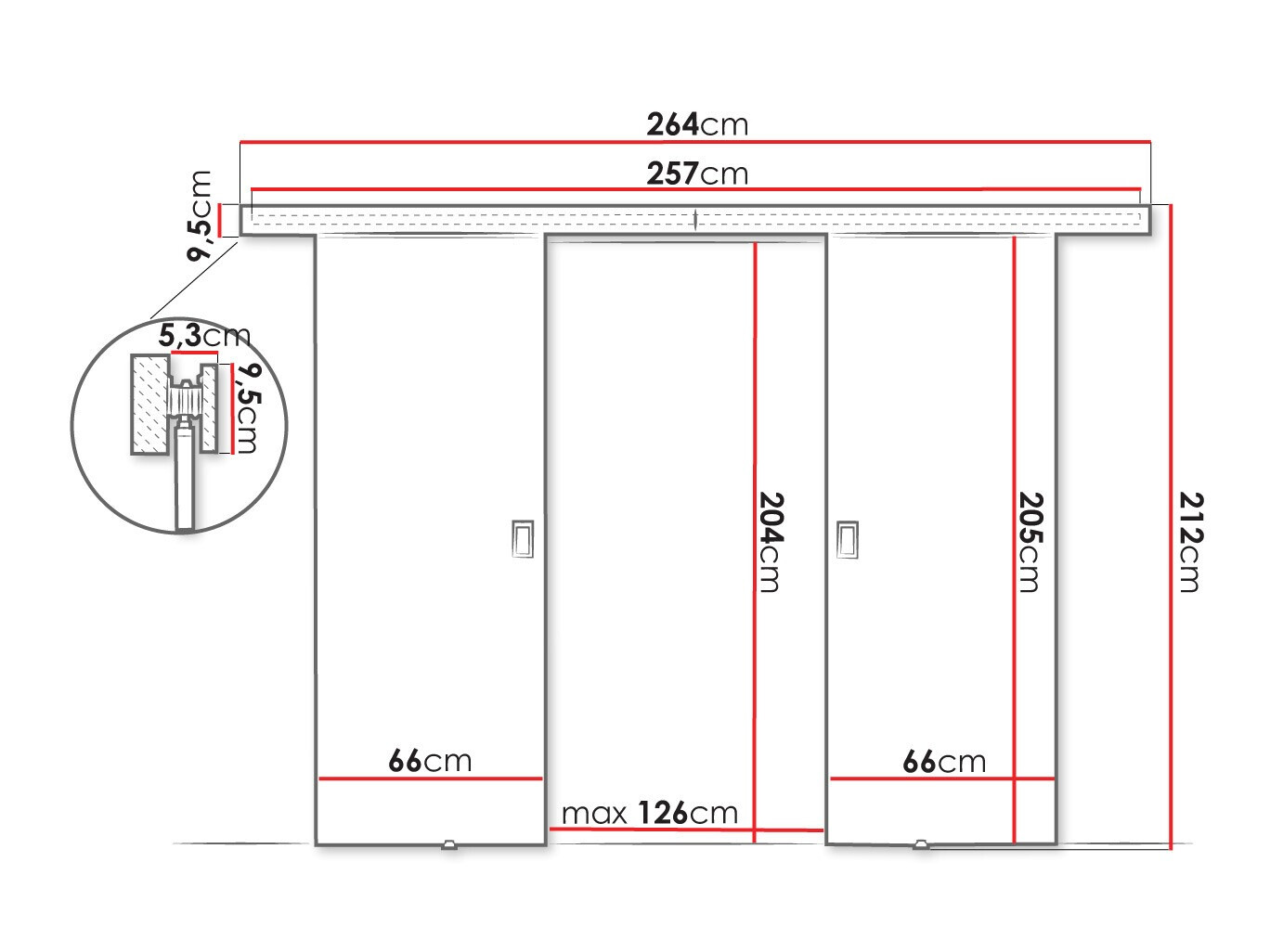 Klizna vrata Dover 198 (Belo)