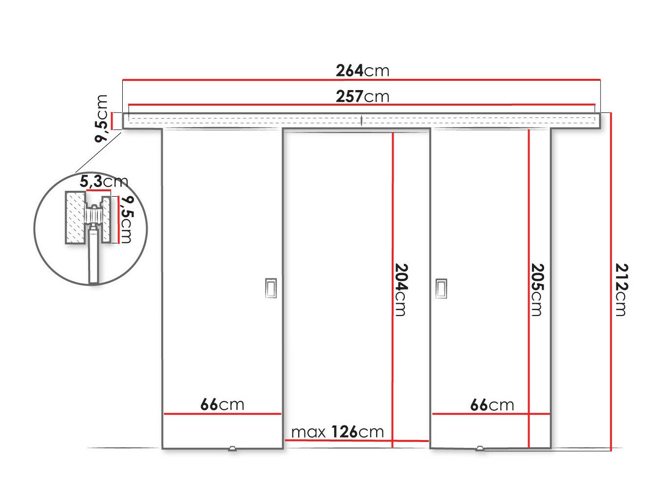 Klizna vrata Dover 198 (Craft hrast)