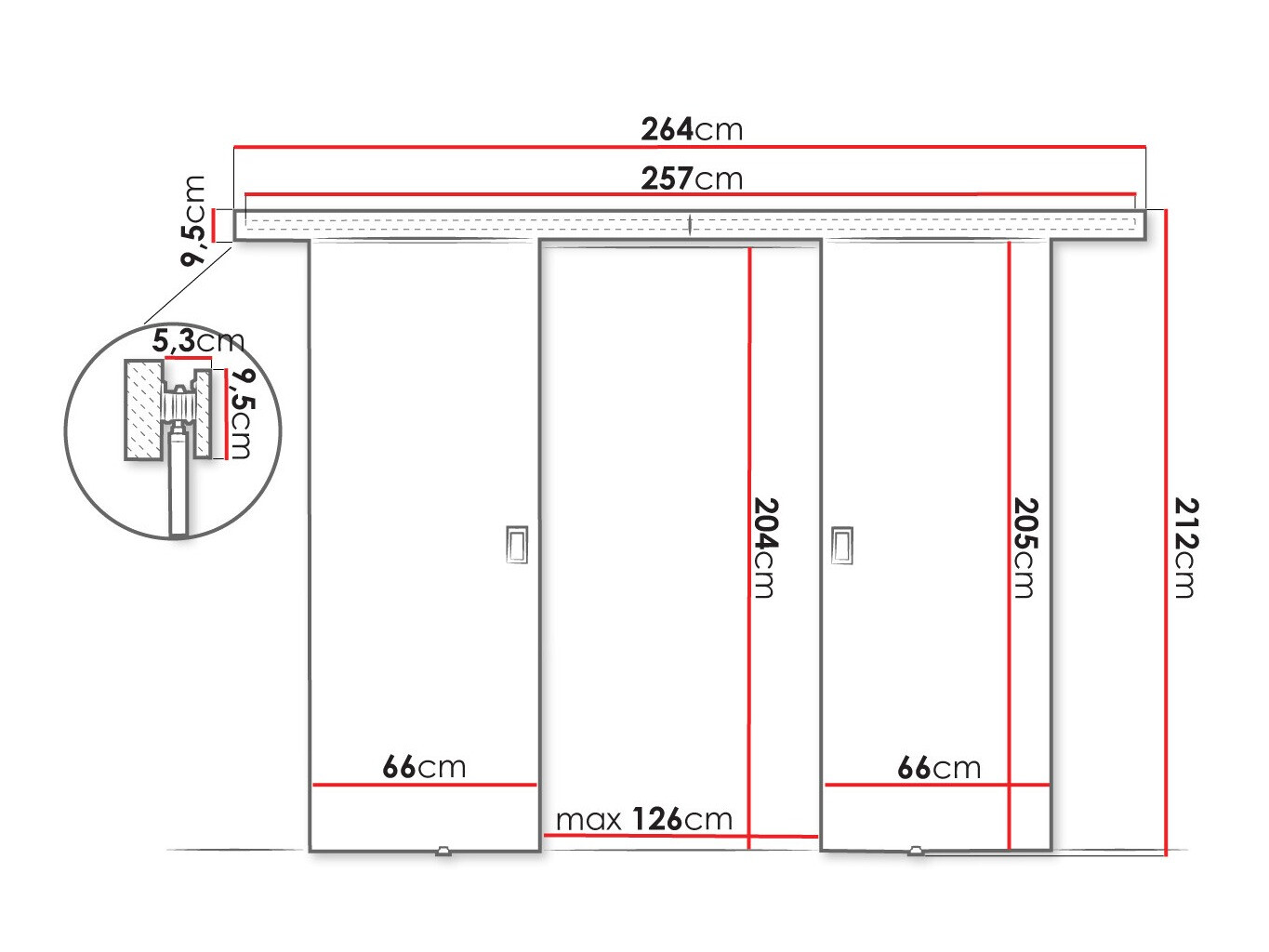 Klizna vrata Dover 198 (Crno)