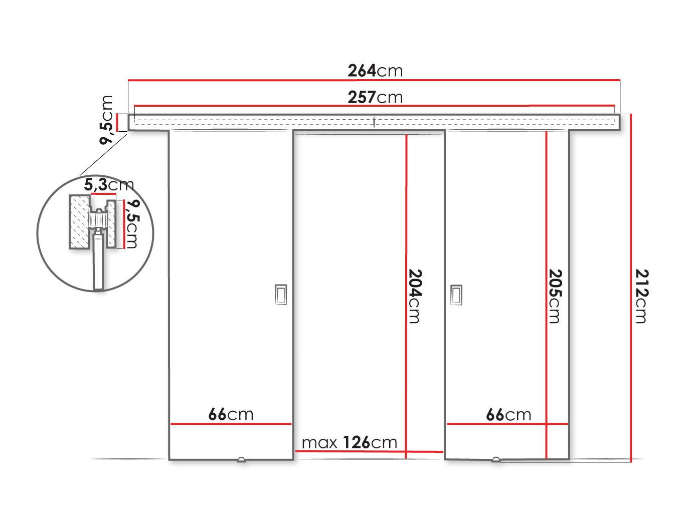 Klizna vrata Dover 198 (Sonoma hrast)