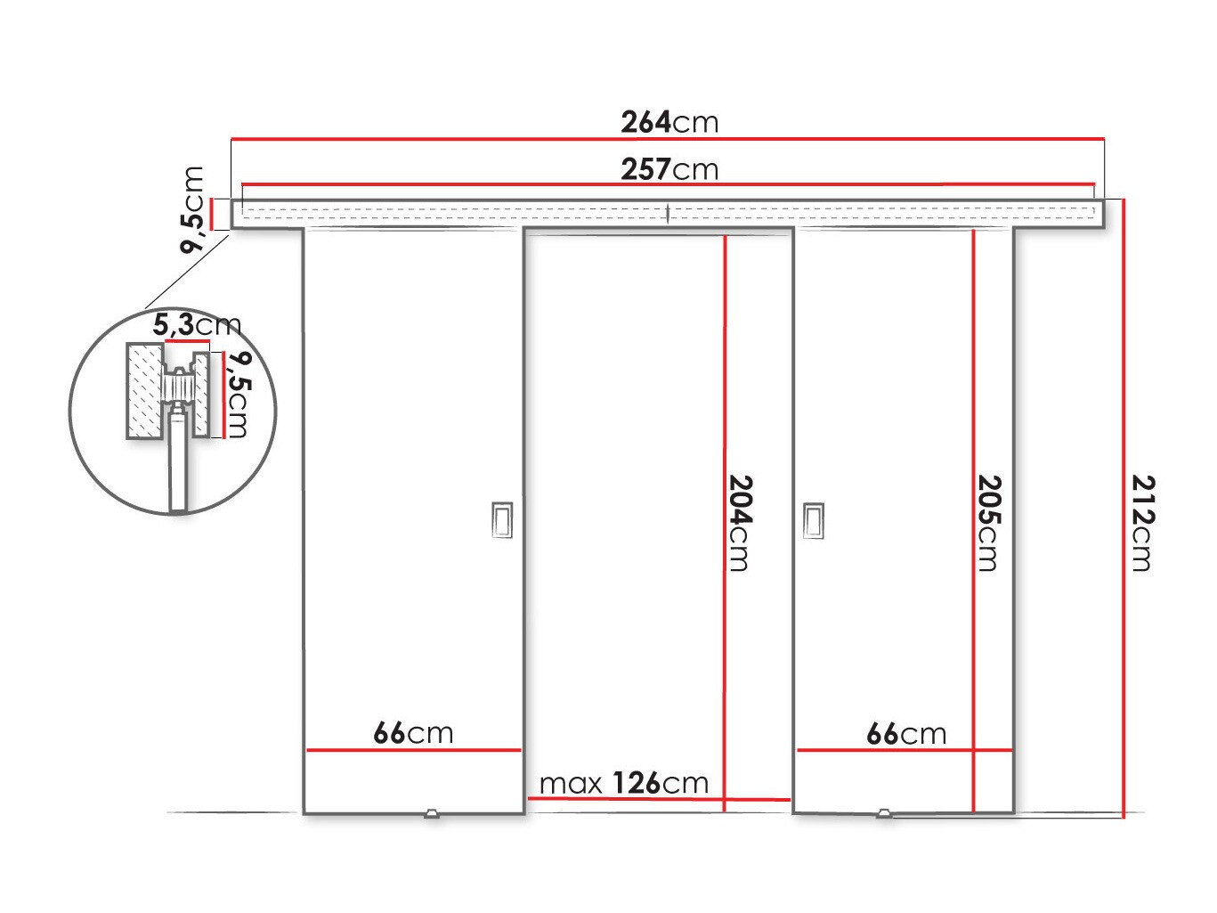 Klizna vrata Dover 198 (Tamni jasen)