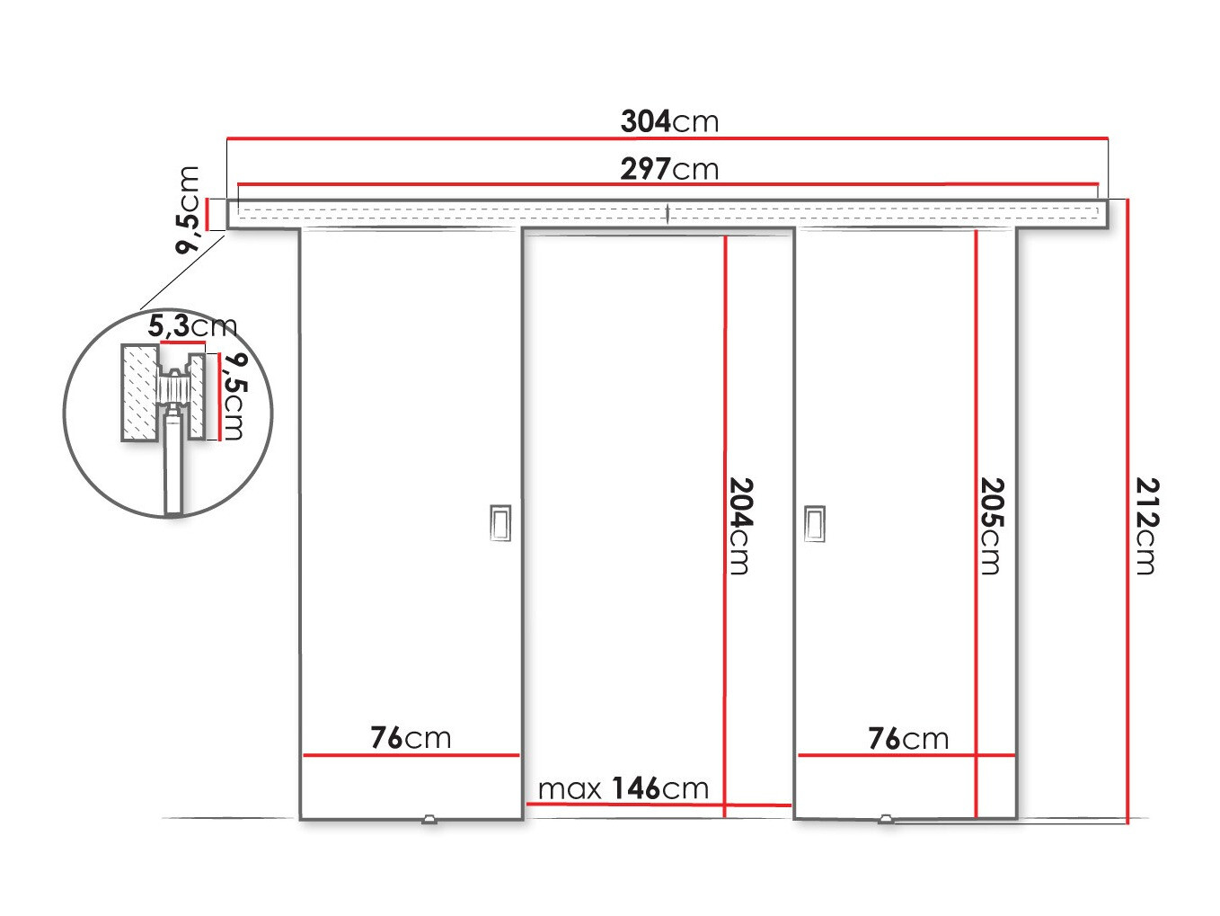 Klizna vrata Dover 199 (Belo)