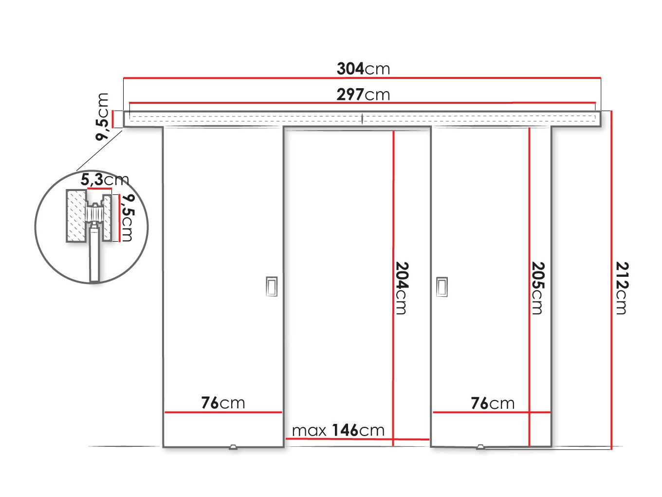 Klizna vrata Dover 199 (Sonoma hrast)