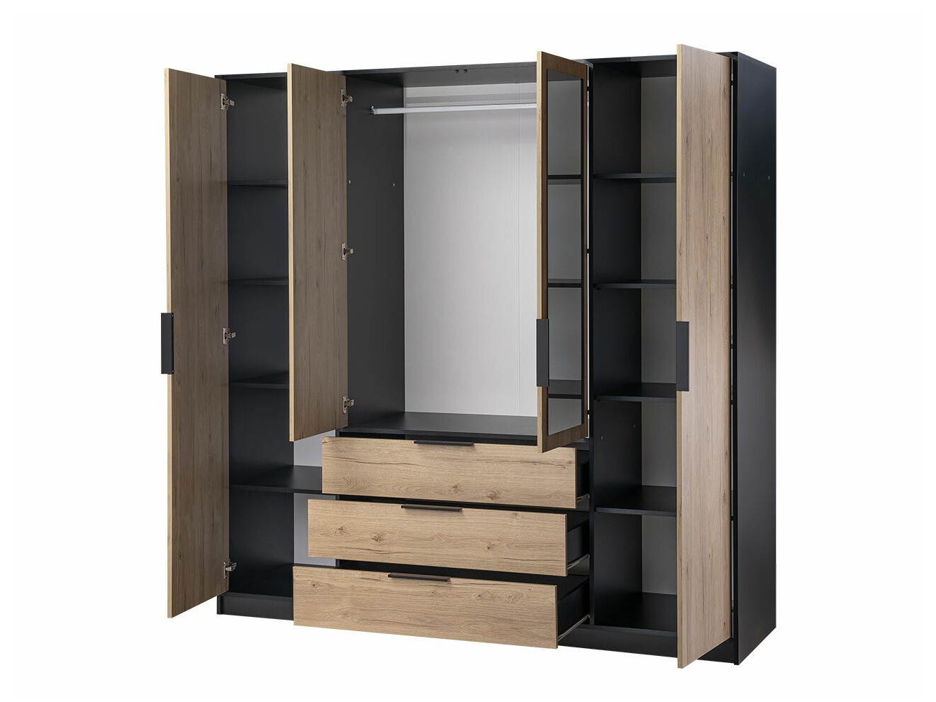 Ormar Ophdome 115 (Tamni hrast + Crno)