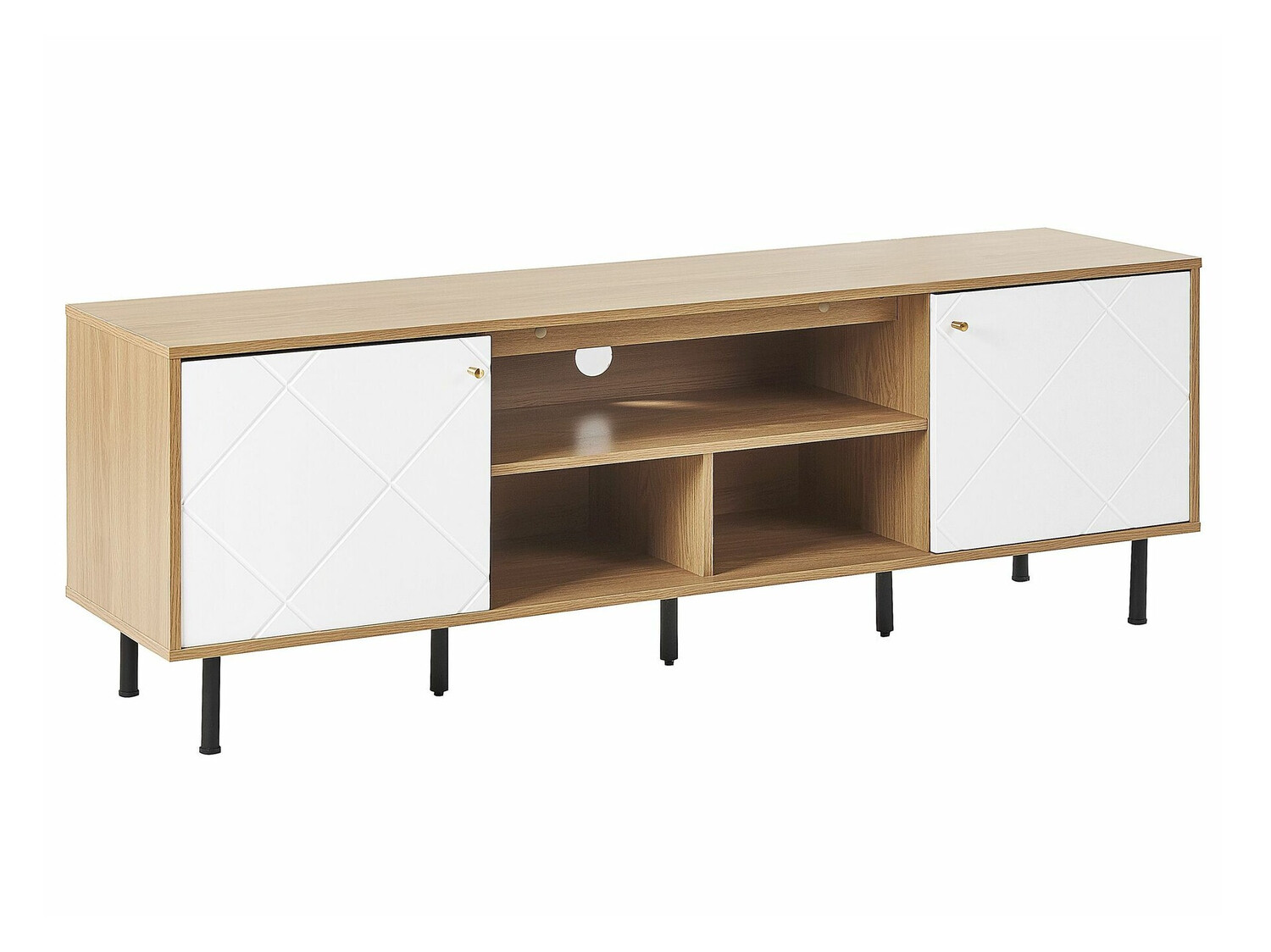 TV komoda Berwyn 490 (Svetlo drvo + Belo)